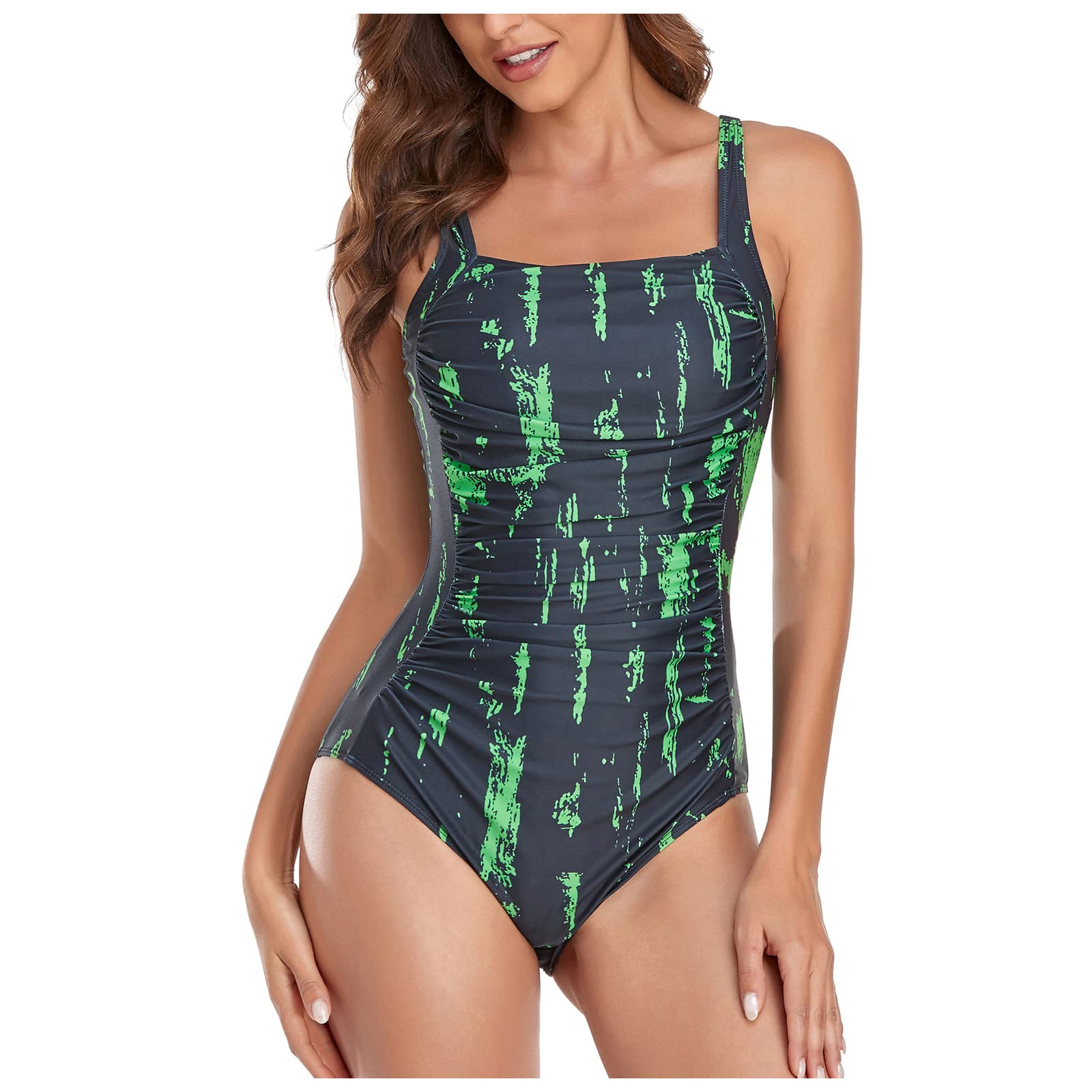 Women's Ruched Slimming One Piece Swimsuit - Tummy Control Vintage Bathing Suit for Sports & Beach | Perfect for Swimming, Vacations, and Poolside Relaxation
