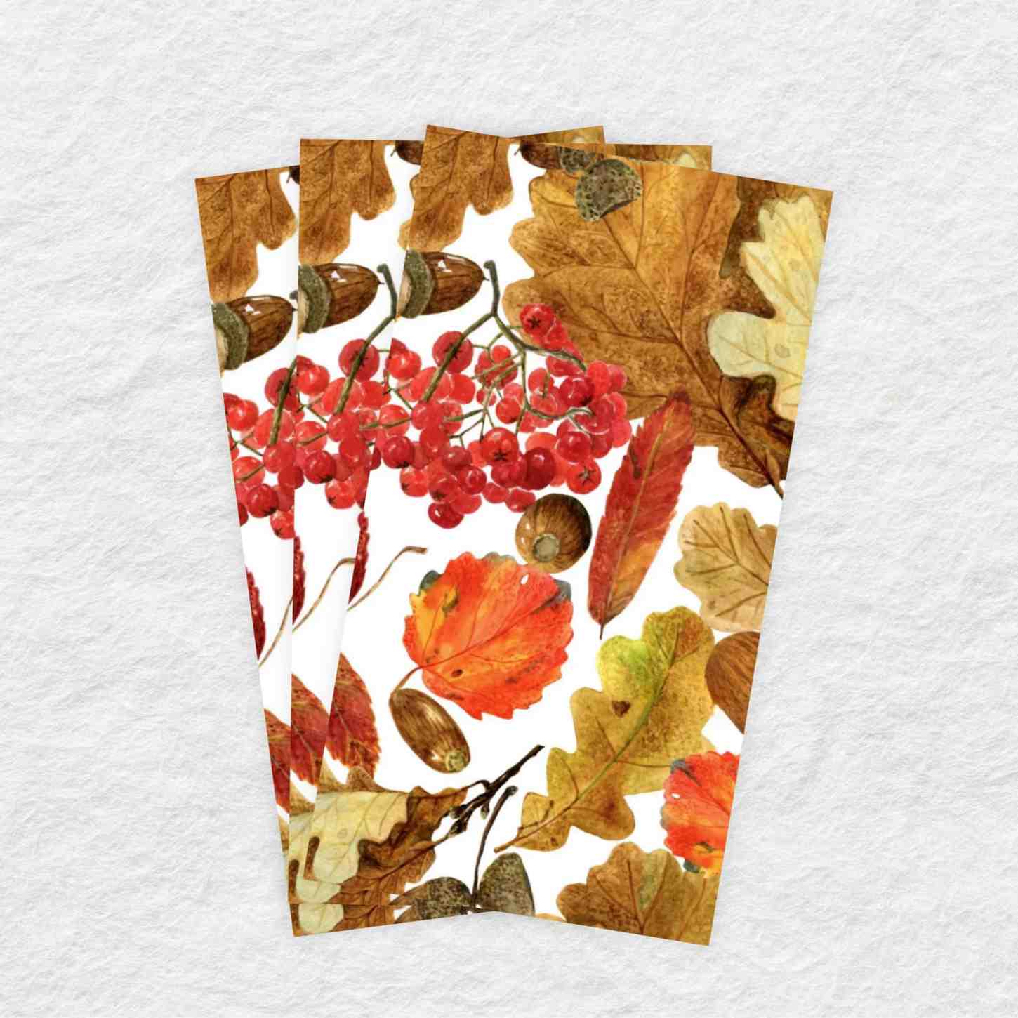 Eco-Friendly Disposable Linen-Like Paper Guest Towels - 16 Pack, Autumn Foliage Design - Perfect for Parties, Weddings & Upscale Events