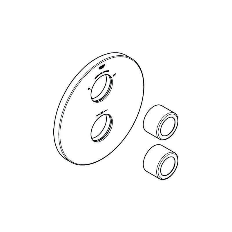 Grohe Grohtherm Rosette for Thermostat Sets - 210mm Outer Diameter, Wall Plate with Concealed Sealing, Moon White (47810LS0) - Perfect for Bathroom & Shower Renovations