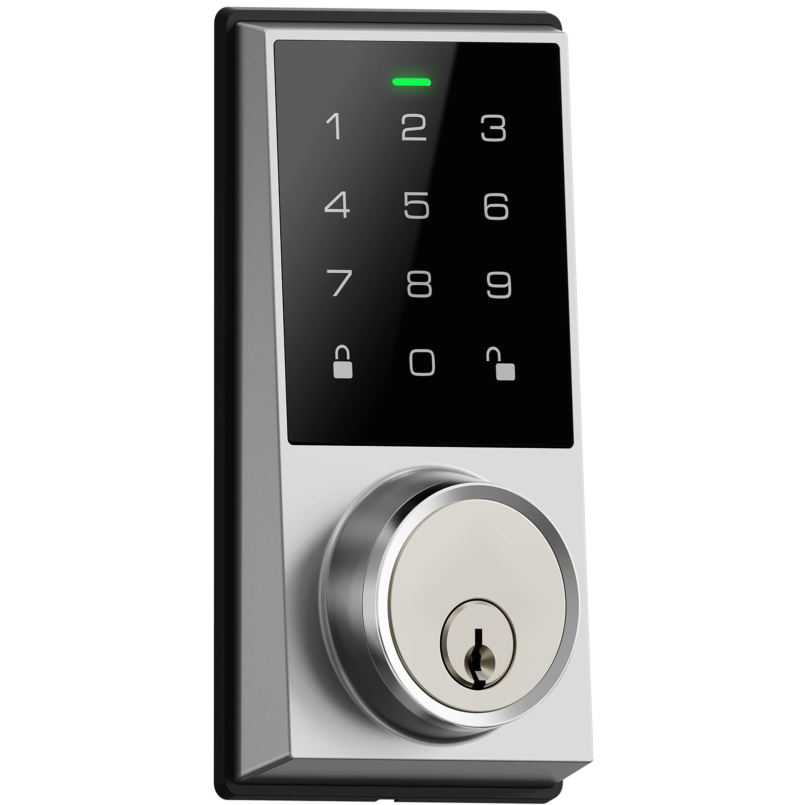 Smart Keyless Entry Door Lock - Electronic Keypad Deadbolt with Touchscreen, Quiet Motor & Auto Lock Feature (Satin Nickel) | Secure Your Home, Office or Rental Property