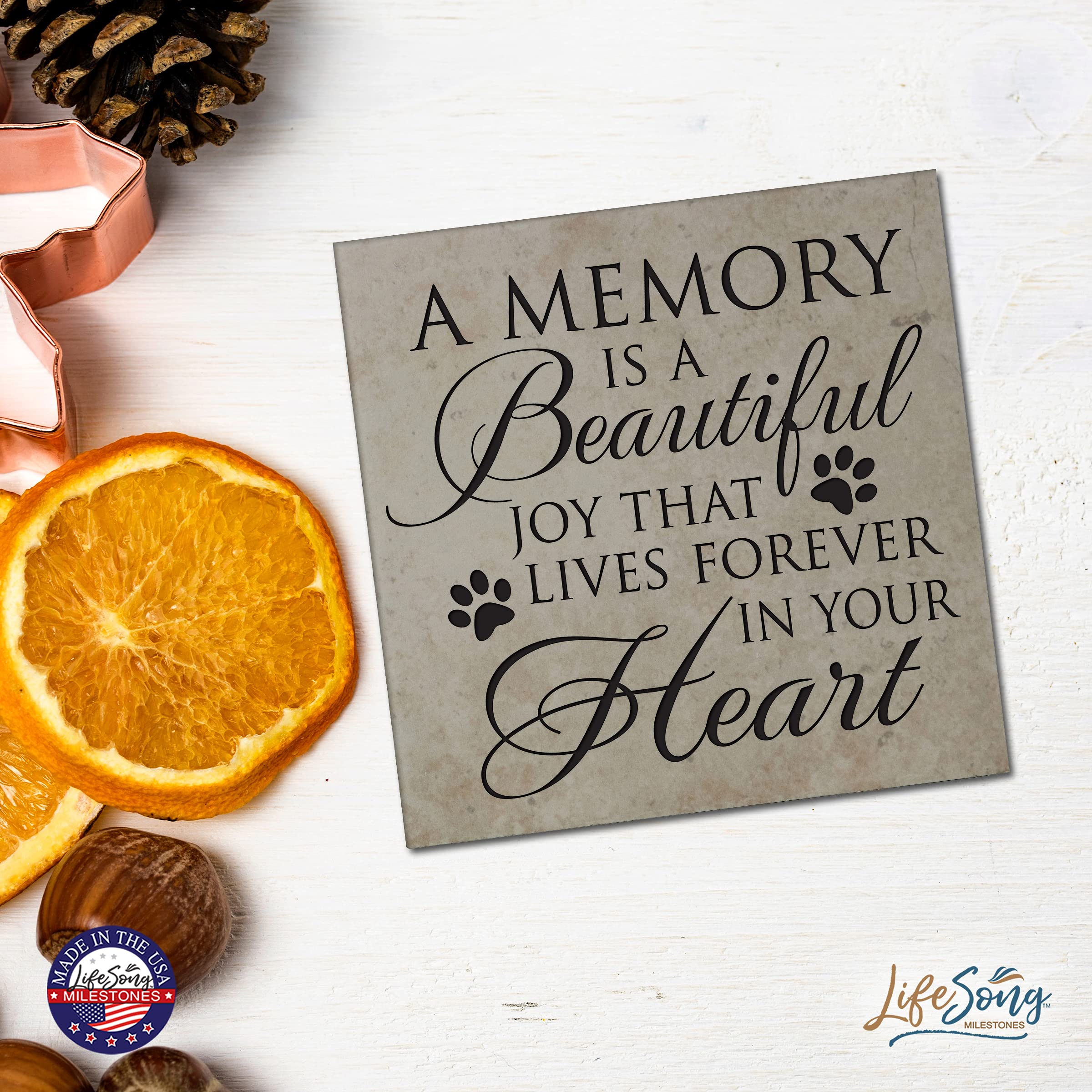 LifeSong Milestones Ceramic Trivets Set - Heat Resistant 5.75x5.75 Inch Kitchen Decor Accessories for Table Insulation - Inspirational Verse Home & Office Decor - Perfect for Hot Dishes, Coffee Mugs, and Protecting Tables from Heat Damage