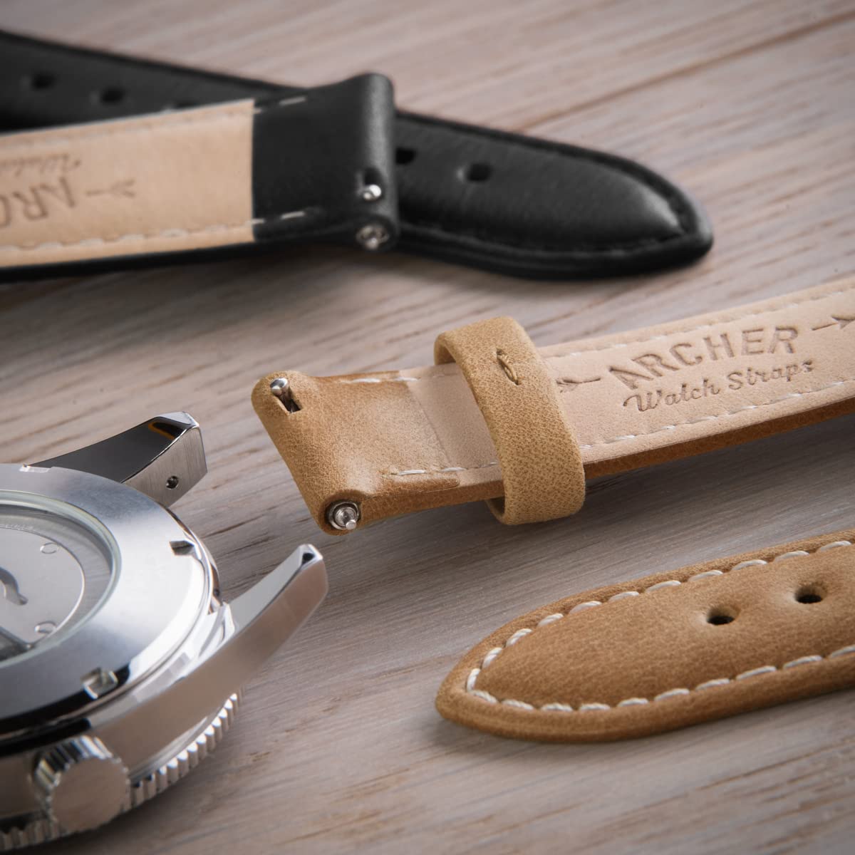 Premium Top Grain Leather Quick Release Watch Bands for Men & Women - Archer Watch Straps - Perfect for Dress Watches, Everyday Wear & Business Occasions