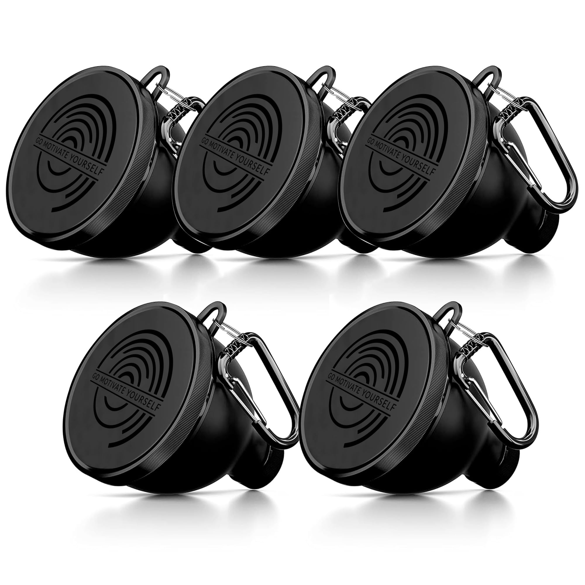 5 Pack Protein Powder Funnels with Carabiner Keychain - Portable Supplement Containers for Gym, Travel & Workout - Leak-Proof Pre-Workout Powder Funnel for Water Bottles & Shaker Cups | Ideal for Fitness Enthusiasts & Athletes On-The-Go