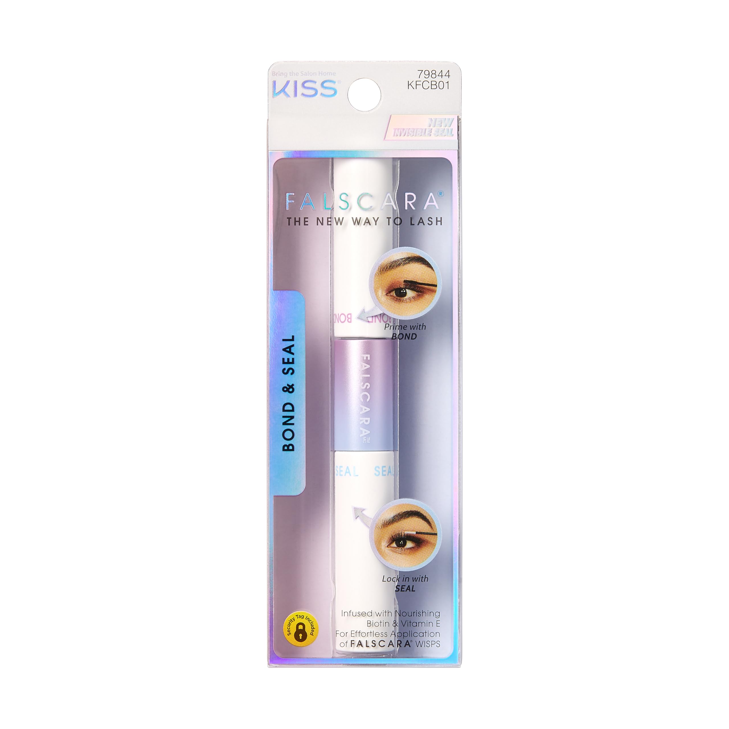 KISS Falscara DIY Eyelash Extension Kit with Biotin & Vitamin E - Strong Gentle Lash Adhesive for All Day Wear | Includes Bond, Seal, Applicator & Remover | Perfect for Home Lash Extensions, Special Occasions & Everyday Glam