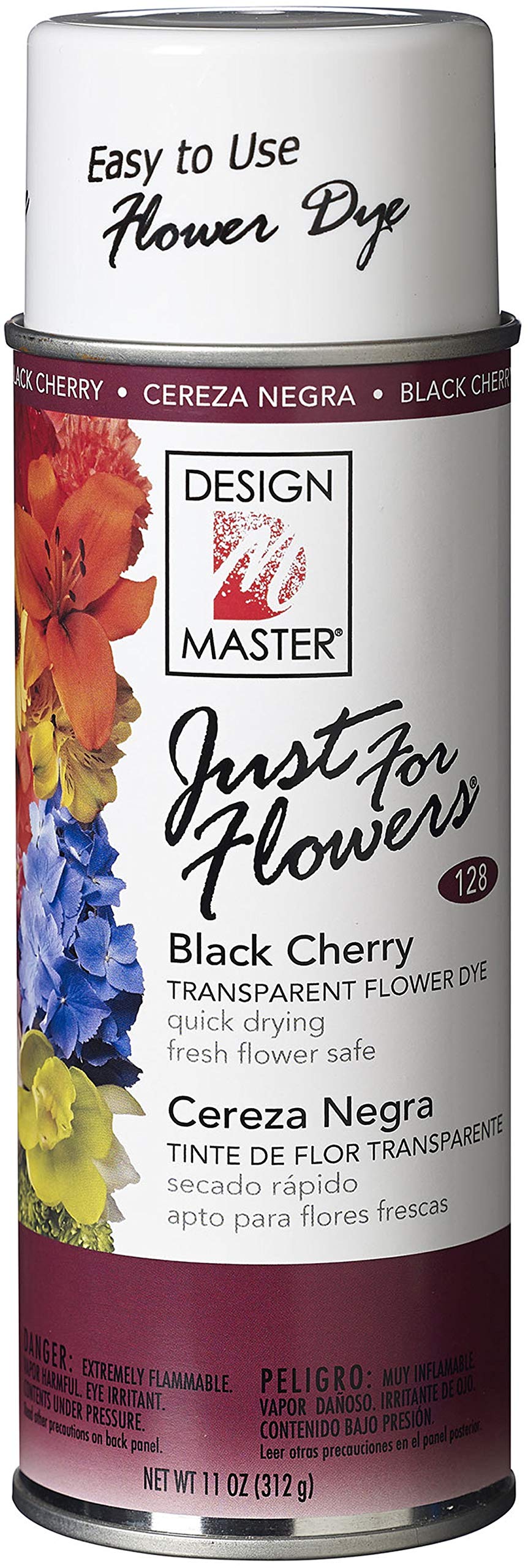Design Master 128 Just for Flowers Spray Dye - Black Cherry | Floral Colorant for Fresh & Silk Flowers | Perfect for Wedding Bouquets, DIY Crafts & Home Decor