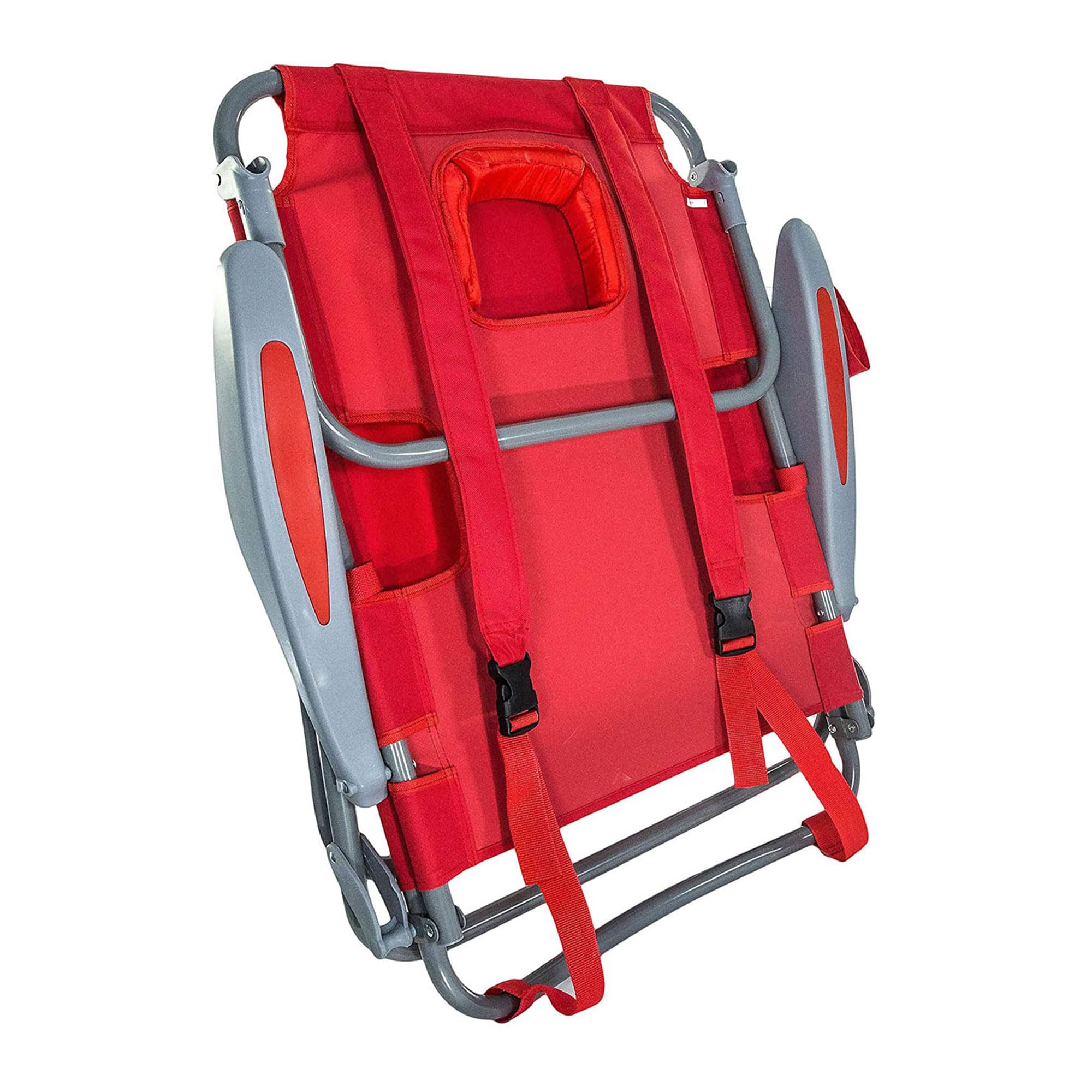 Lightweight 9.6-Pound Folding Reclining Camping Chair with 5 Adjustable Positions - Portable Outdoor Lawn Chair for Backyard, Beach, Picnic & Tailgating (Red, 2 Pack) - Perfect for Relaxing in Parks, Camping Trips and Outdoor Events