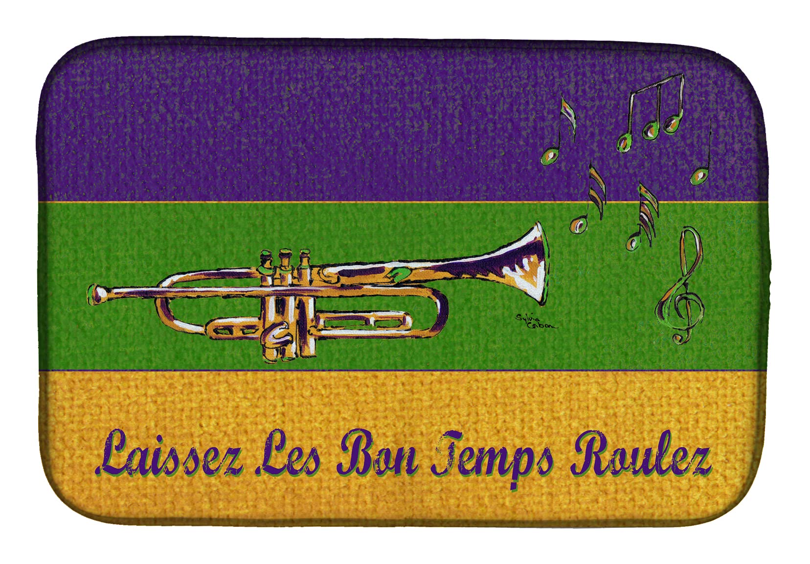 Caroline's Treasures 8382DDM Mardi Gras Dish Drying Mat - Absorbent Kitchen Counter Mat for Dishes, 14 x 21 Inches, Colorful - Perfect for Drying Dishes, Protecting Countertops & Adding Festive Decor