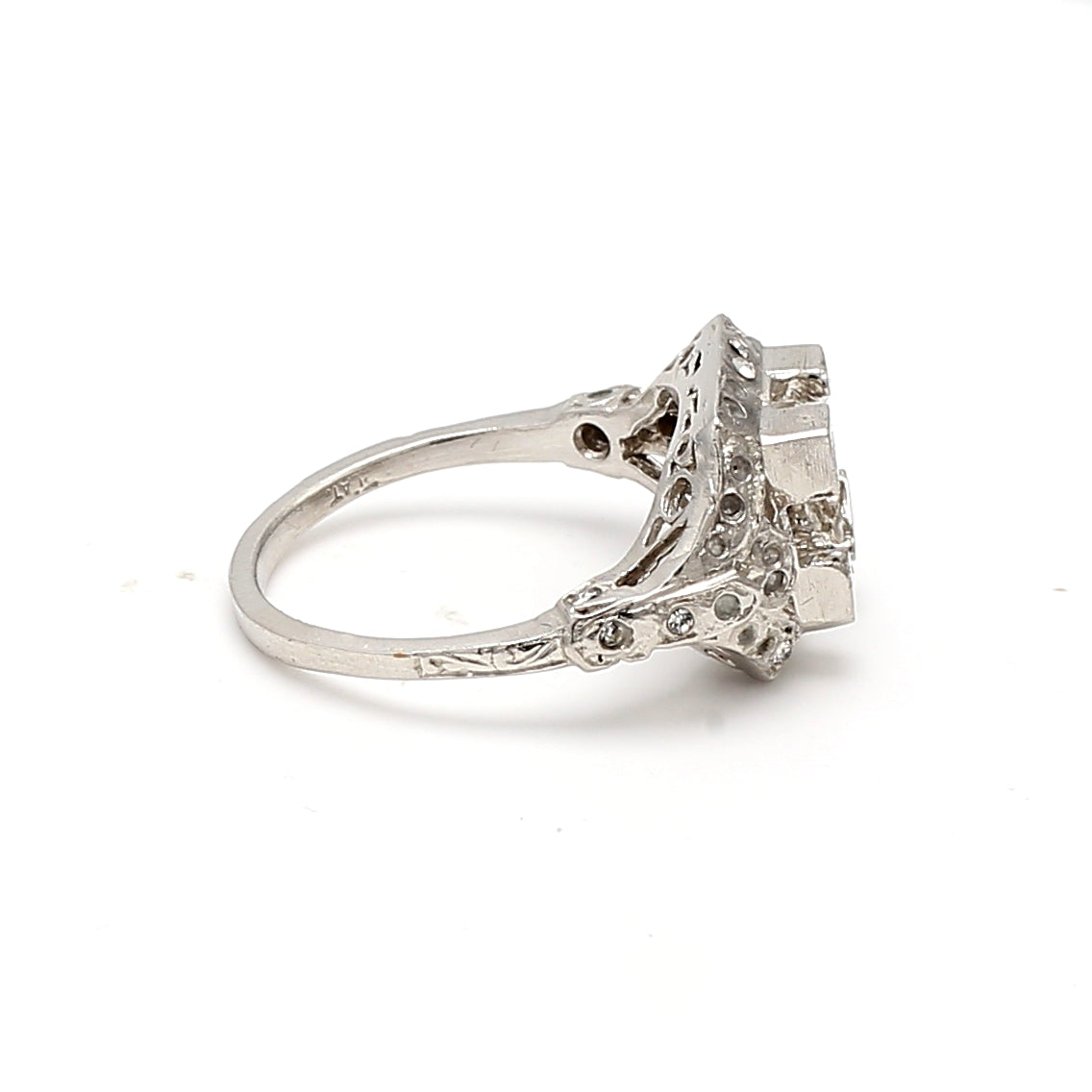 0.05 Carat Old European Cut G SI1 Diamond Platinum Semi Mount Ring - Vintage Style Engagement Ring for Women, Perfect for Proposals, Weddings & Anniversaries