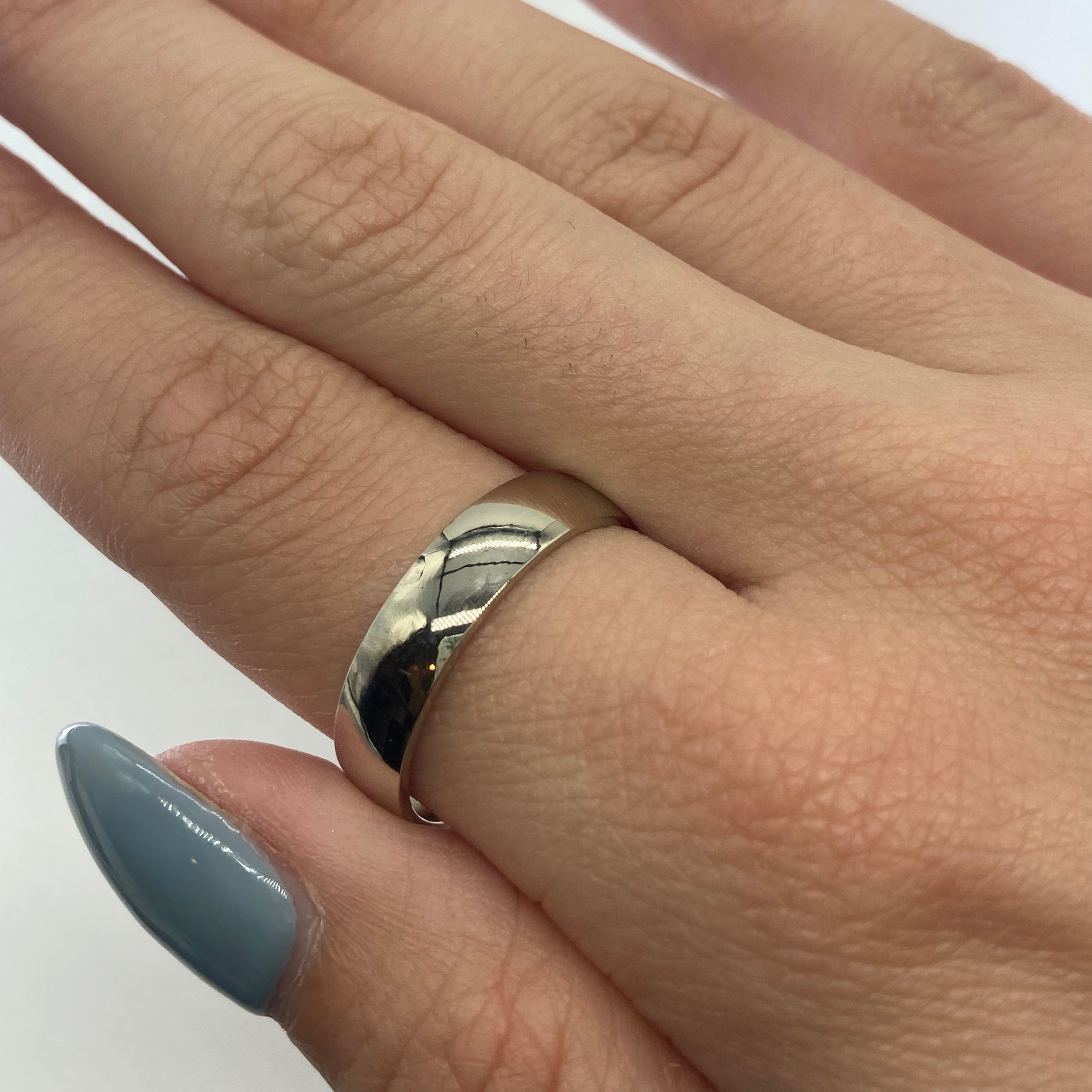 18k White Gold Band Ring - 5mm Width, Elegant & Durable Wedding Band for Men & Women | Perfect for Engagements, Anniversaries & Everyday Wear