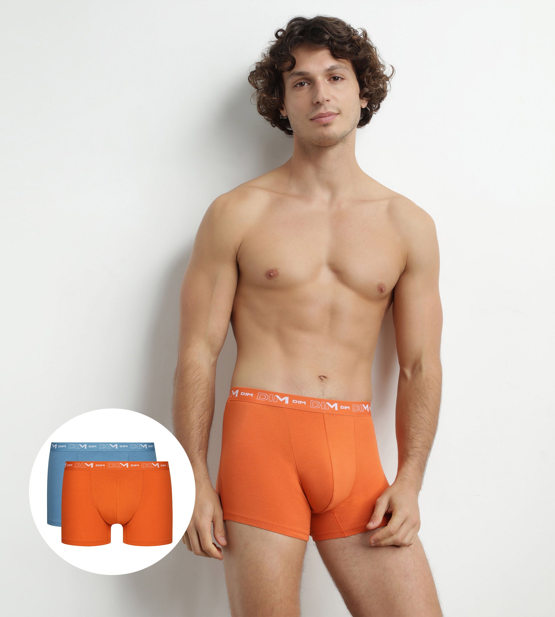 2 Pack Men's Graphic Print Boxer Briefs - Blue & Orange Stretch Cotton Underwear with Comfortable Waistband | Perfect for Daily Wear, Gym & Travel