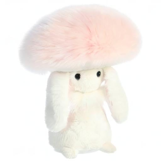 Aurora Vibrant Spring Fungi Friends Plush Stuffed Animal - Soft & Cuddly 8-Inch Pink Mushroom Toy - Perfect for Kids' Room Decor, Gift, and Playtime Fun