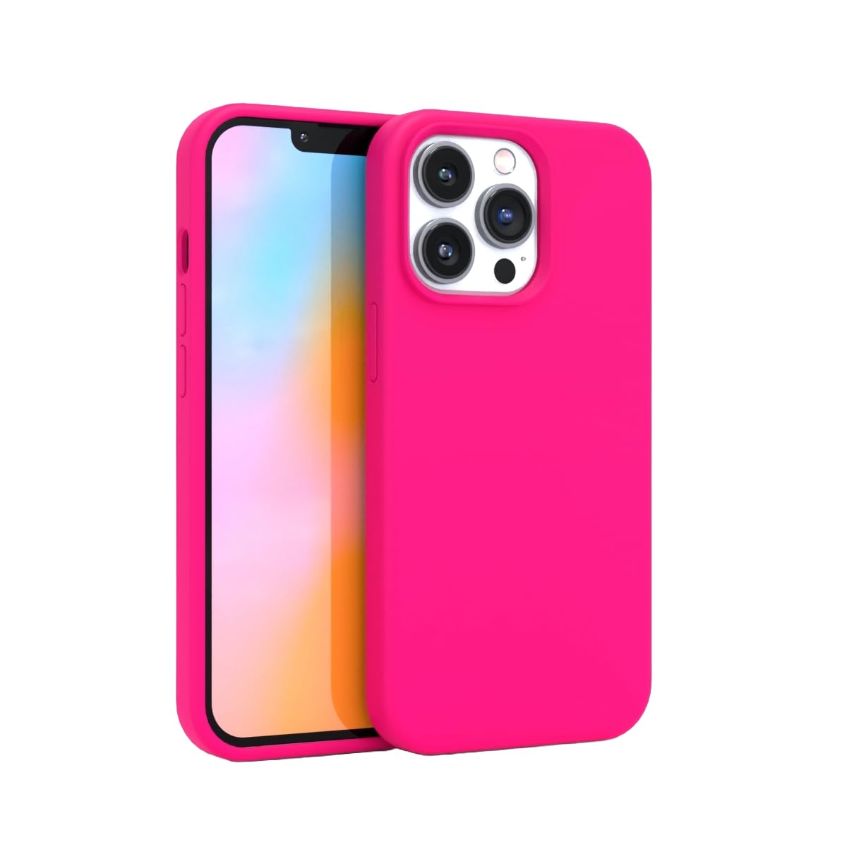 FELONY CASE – iPhone 12 Pro Max Case – Shockproof Liquid Silicone Cover with Anti-Scratch Microfiber Lining – Neon Pink Protective Phone Case for Apple iPhone 12 Pro Max – Perfect for Daily Use, Travel & Outdoor Activities