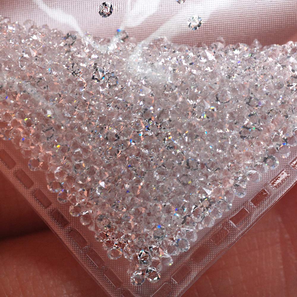 5000Pcs Ultra Mini 0.044Inch Flatback Diamond Glass Rhinestones Beads - Iridescent AB Shine Crystals for Nail Art, Beauty Makeup, Phone DIY Crafts, Jewelry Making & Home Decor - Long Lasting Sparkle (Crystal)