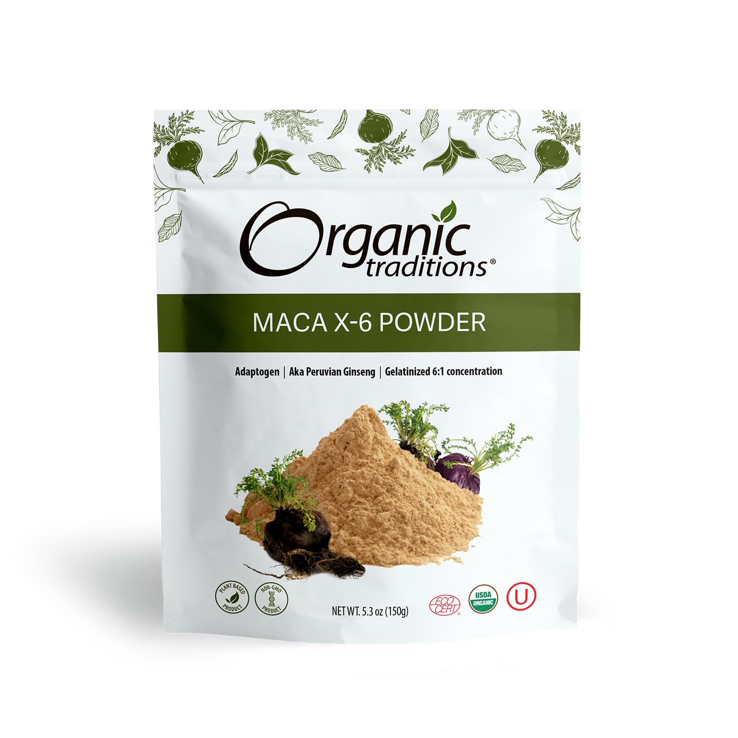 Organic Maca Root Powder - Premium Black & Red Maca X-6 Superfood for Energy & Vitality - 150g/5.3oz - Supports Hormonal Balance for Men & Women - Perfect for Smoothies, Baking & Daily Wellness Boost