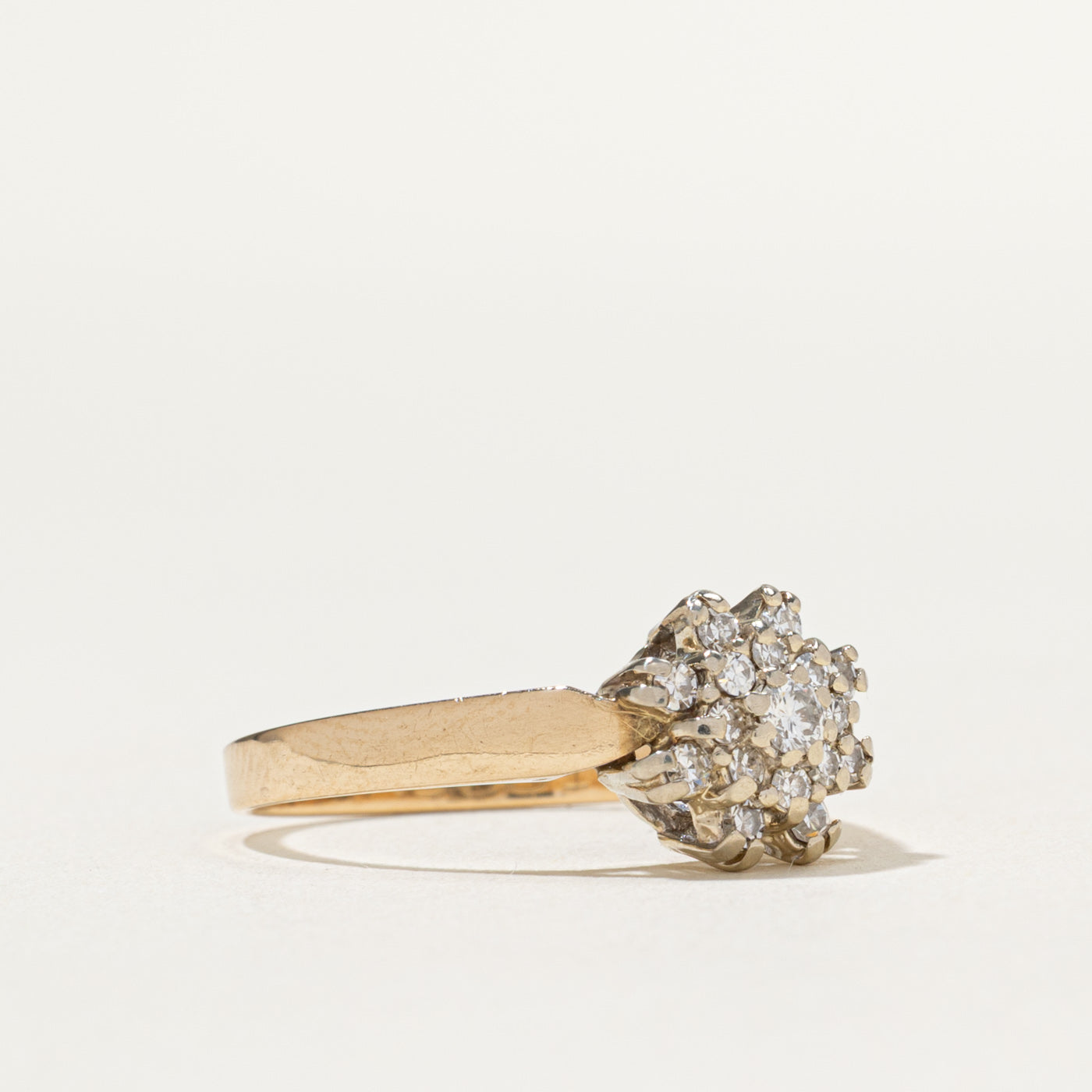 0.28ctw Diamond Cluster Petal Ring for Women - Size 7 | Elegant Floral Engagement, Wedding, Anniversary Gift | Perfect for Valentine's Day, Proposals & Special Occasions