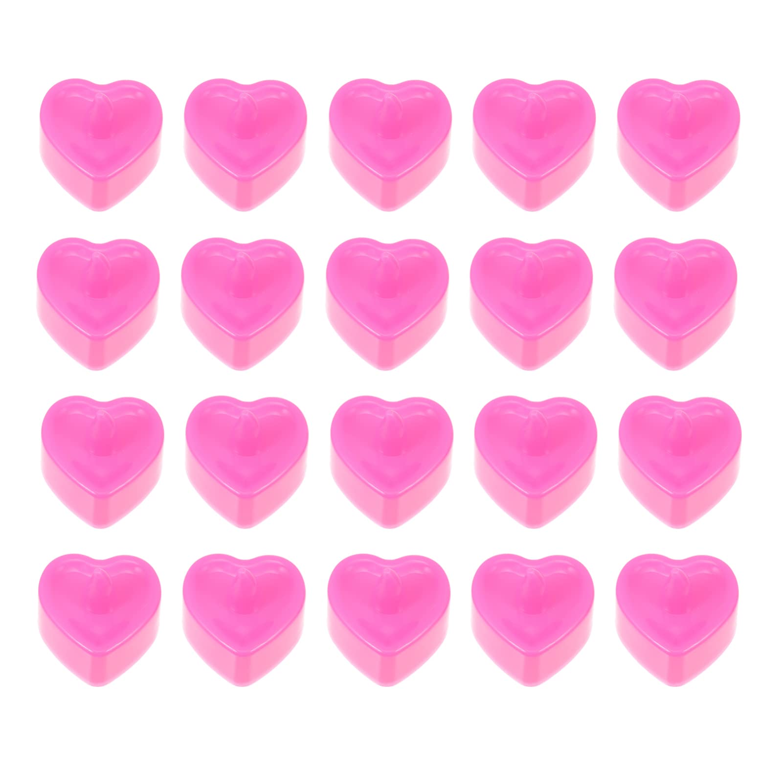 Balacoo 24pcs Pink LED Flameless Candles - Heart Shaped for Wedding Party Christmas Decor