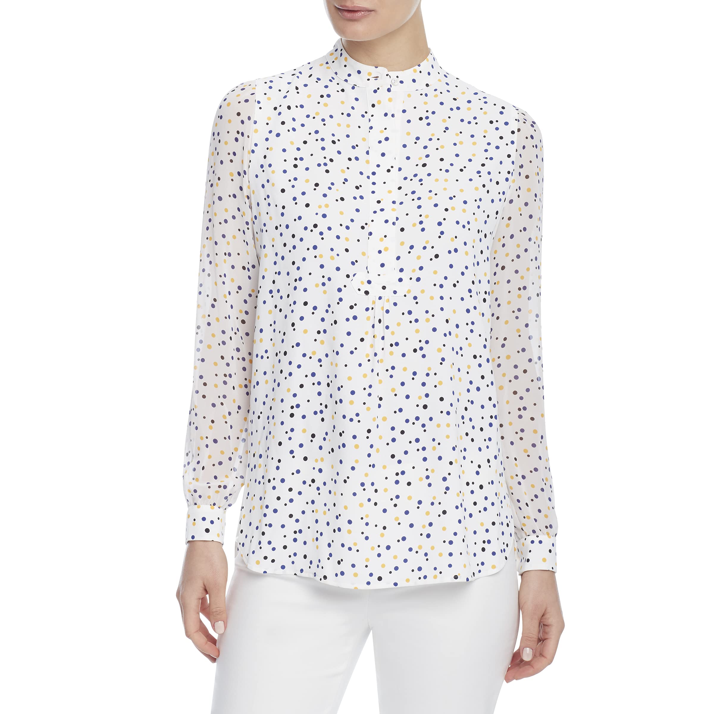 Anne Klein Women's Long Sleeve Tunic Blouse - Elegant Casual Top for Work & Everyday Wear | Perfect for Office, Date Night & Weekend Outfits
