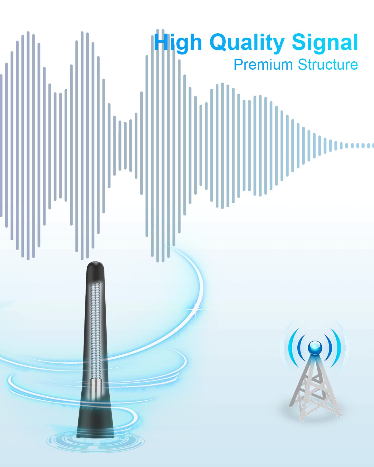Universal Short Car Antenna 6.5 Inch - Mini AM/FM/DAB Radio Antenna Compatible with Most Vehicles - Compact Design for Improved Signal Reception - Perfect for Cars, Trucks & SUVs (Enhanced Driving Experience)
