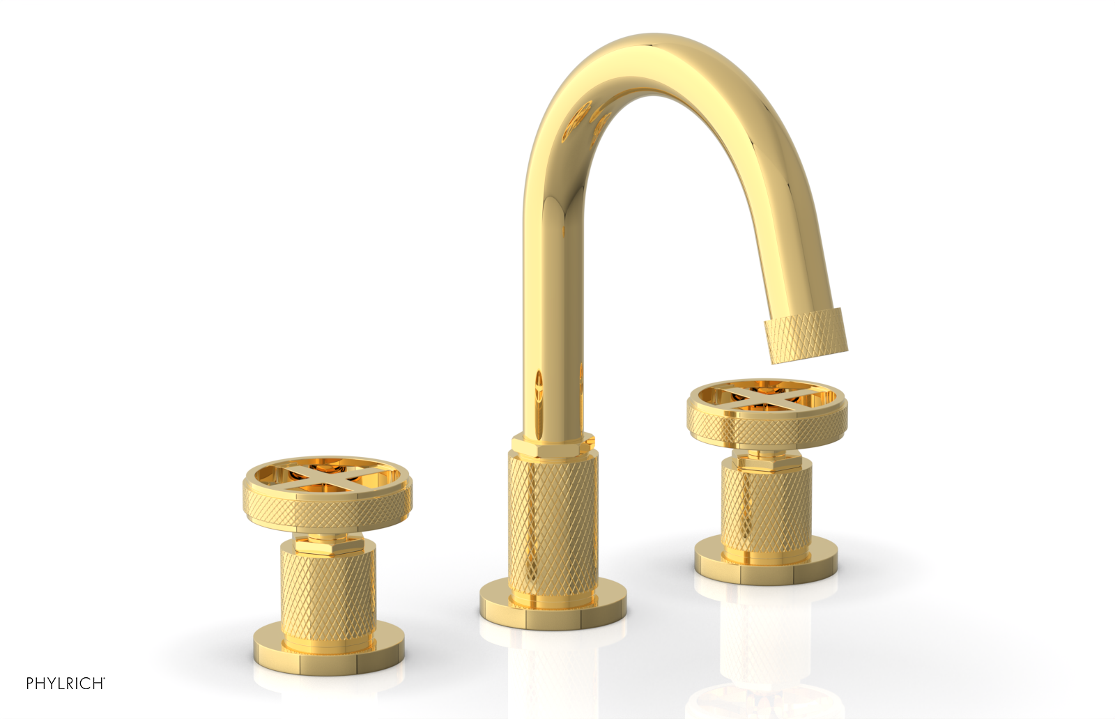 DUSTRIE Widespread Bathroom Faucet - Cross Handle Design with Knurled Grip (Model 371-01) - Perfect for Modern Vanities & Powder Rooms