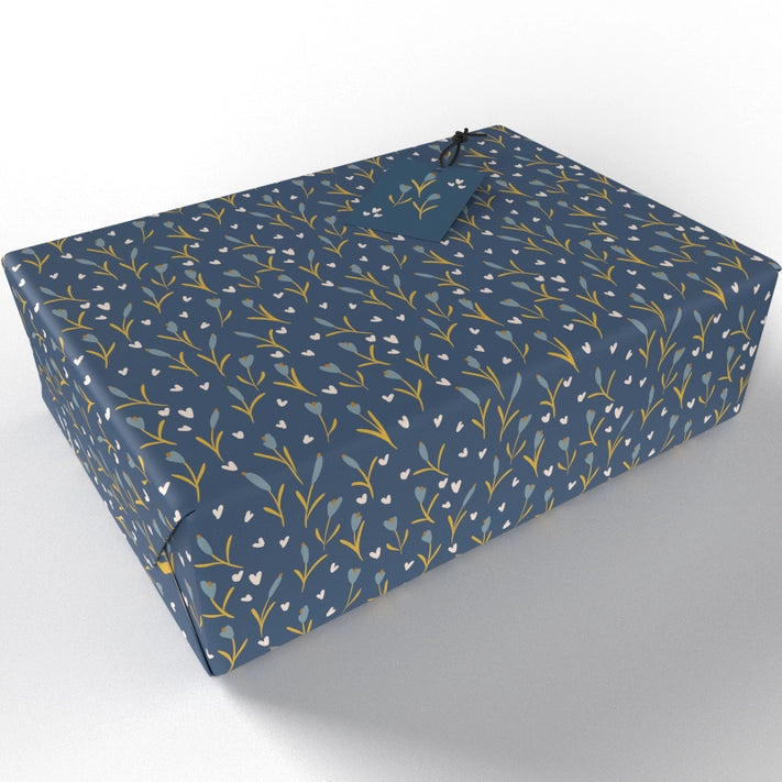 Premium Blue Typha Wrapping Paper - Eco-Friendly Gift Wrap for Birthdays, Weddings & Holidays - Handmade Natural Fiber Decorative Paper for Sustainable Packaging