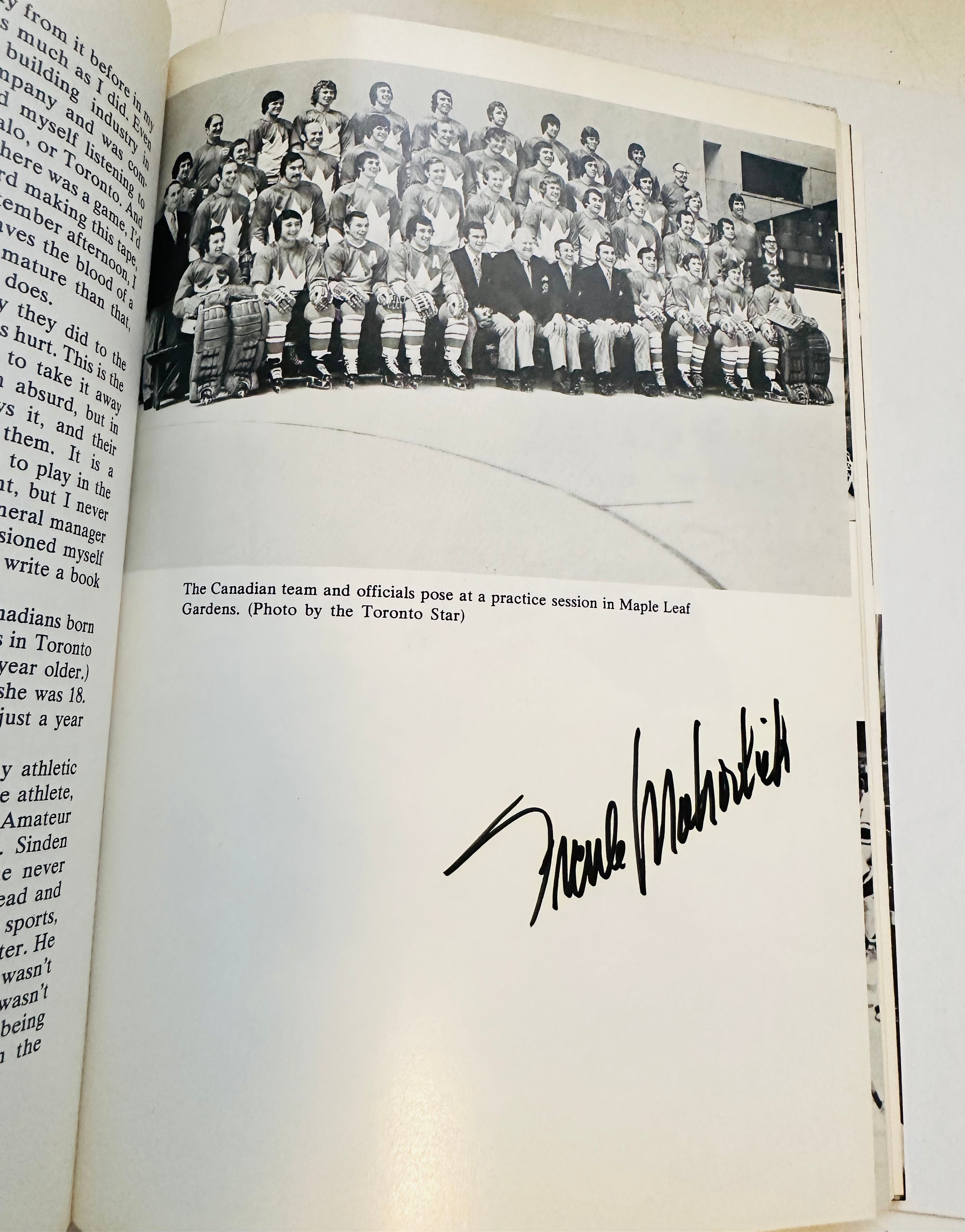 Frank Mahovlich Autographed Canada vs Russia Hockey Book with COA - Perfect for Hockey Fans, Collectors & Memorabilia Enthusiasts