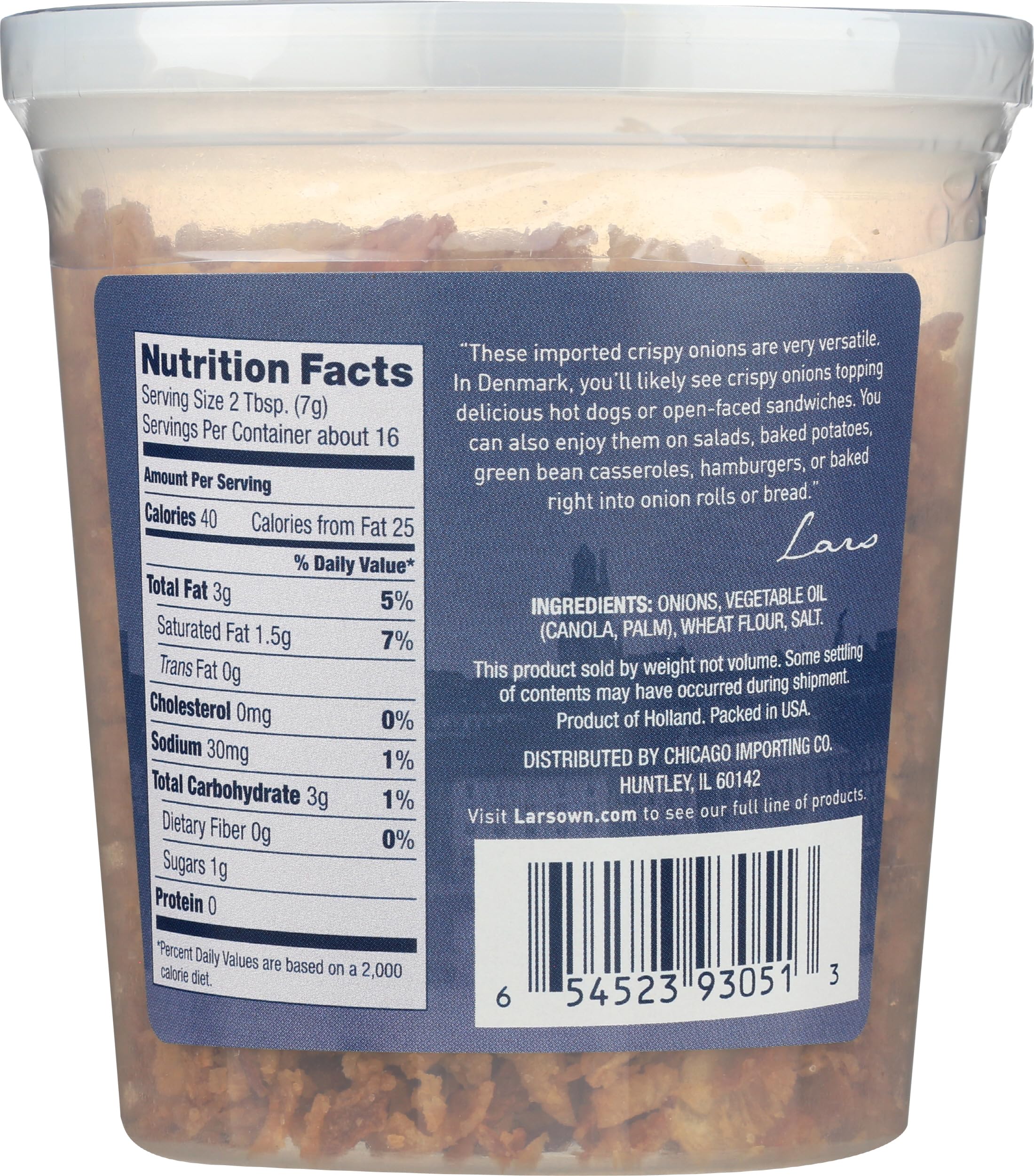 Lars Own Crispy Onions 4oz - Gluten Free Topping for Salads, Burgers, and Casseroles - Perfect for Home Cooking & Gourmet Dishes