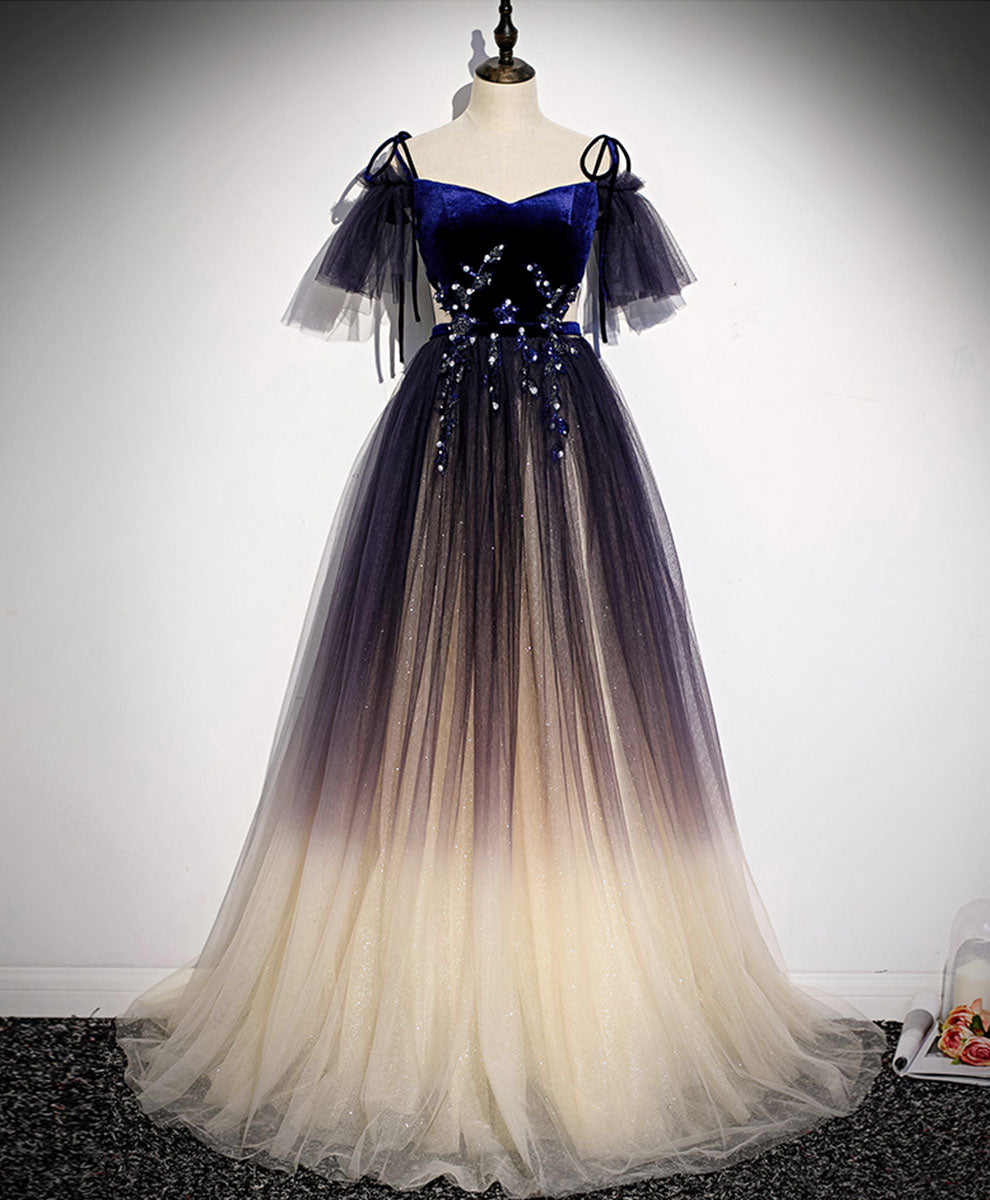 Elegant Purple Tulle Lace Long Prom Dress for Women - Formal Evening Gown for Homecoming, Wedding, and Special Occasions