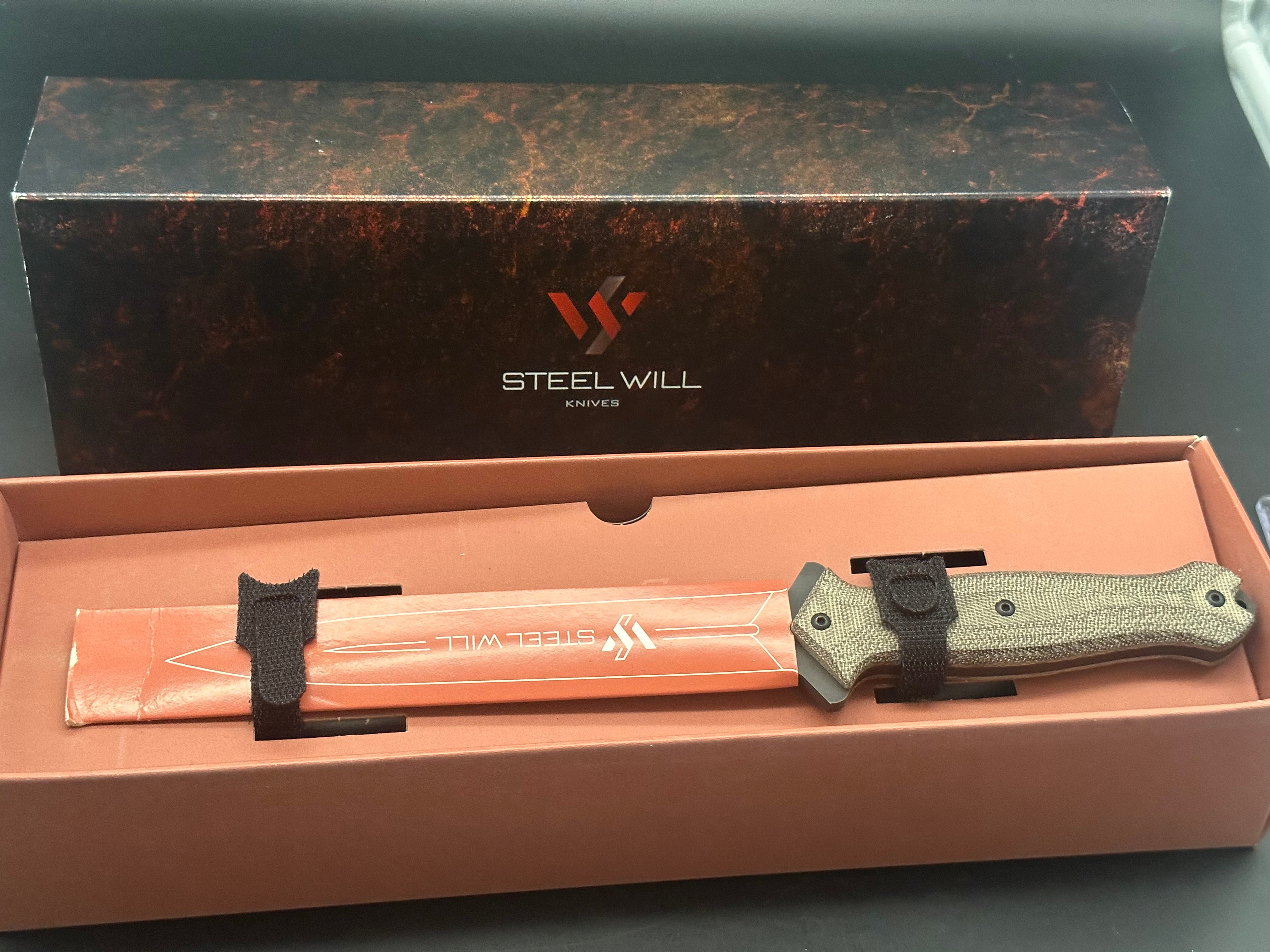 Steel Will Fervor Fixed Blade Knife - Brown Micarta Handle - Hunting, Camping & Outdoor Survival Tool