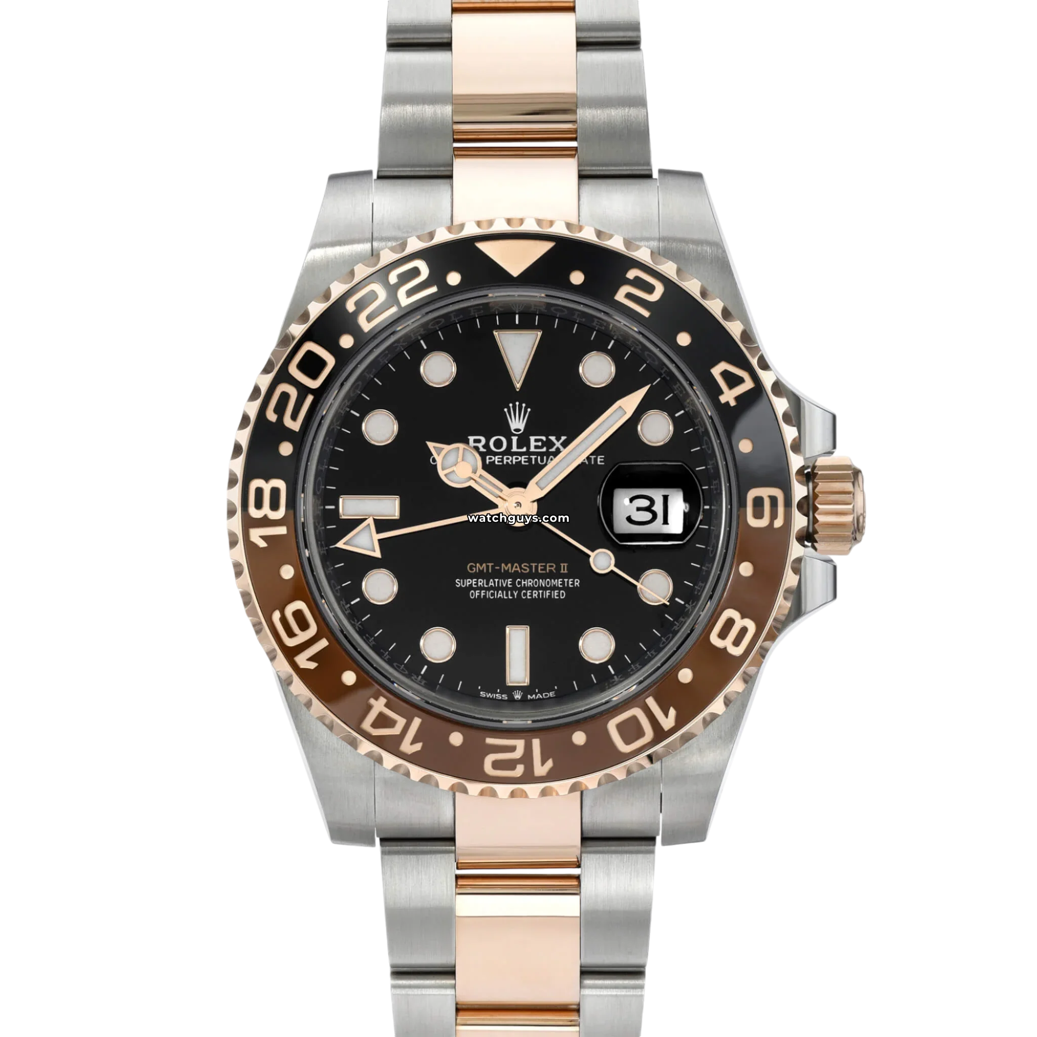 Rolex GMT Master II 126711CHNR Root Beer Watch - Luxury Two-Tone Stainless Steel & 18k Everose Gold Automatic Men's Watch with Brown & Black Ceramic Bezel - Perfect for Travel, Business & Special Occasions
