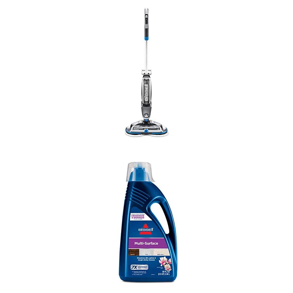 Bissell SpinWave Cordless Hard Floor Expert Mop with 80oz Multi-Surface Cleaning Solution - Perfect for Tile, Laminate & Hardwood Floors in Homes & Offices