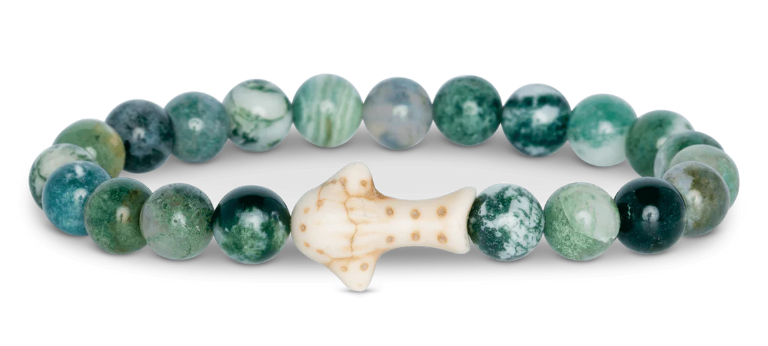 Fahlo Whale Shark Tracking Bracelet - Seagrass Color - Stylish Ocean Conservation Jewelry for Women & Men - Perfect for Beach, Travel & Marine Life Enthusiasts