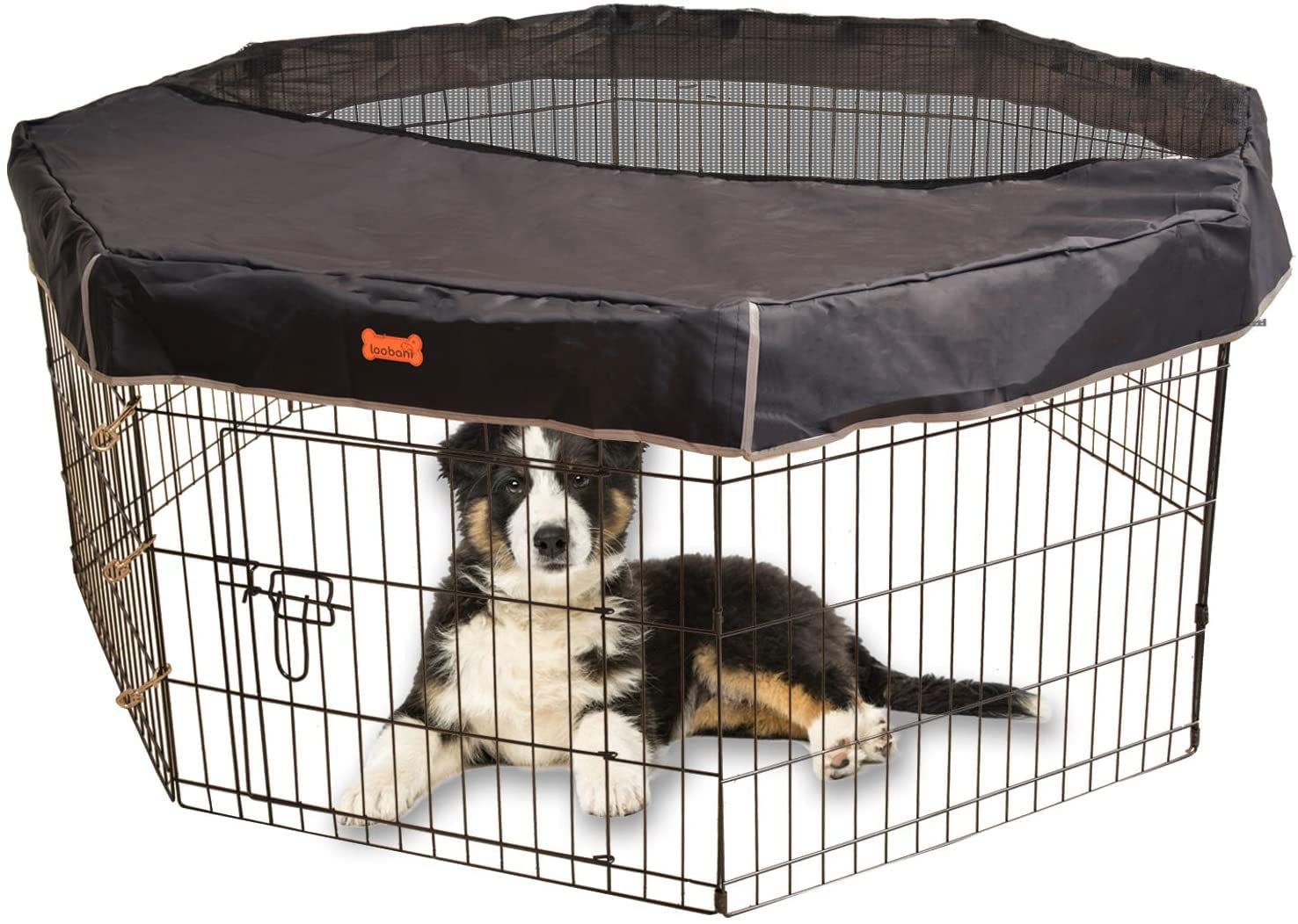 LOOBANI Mesh Fabric Pet Playpen Cover - Breathable Shade Top for Dogs & Small Animals, Fits 36