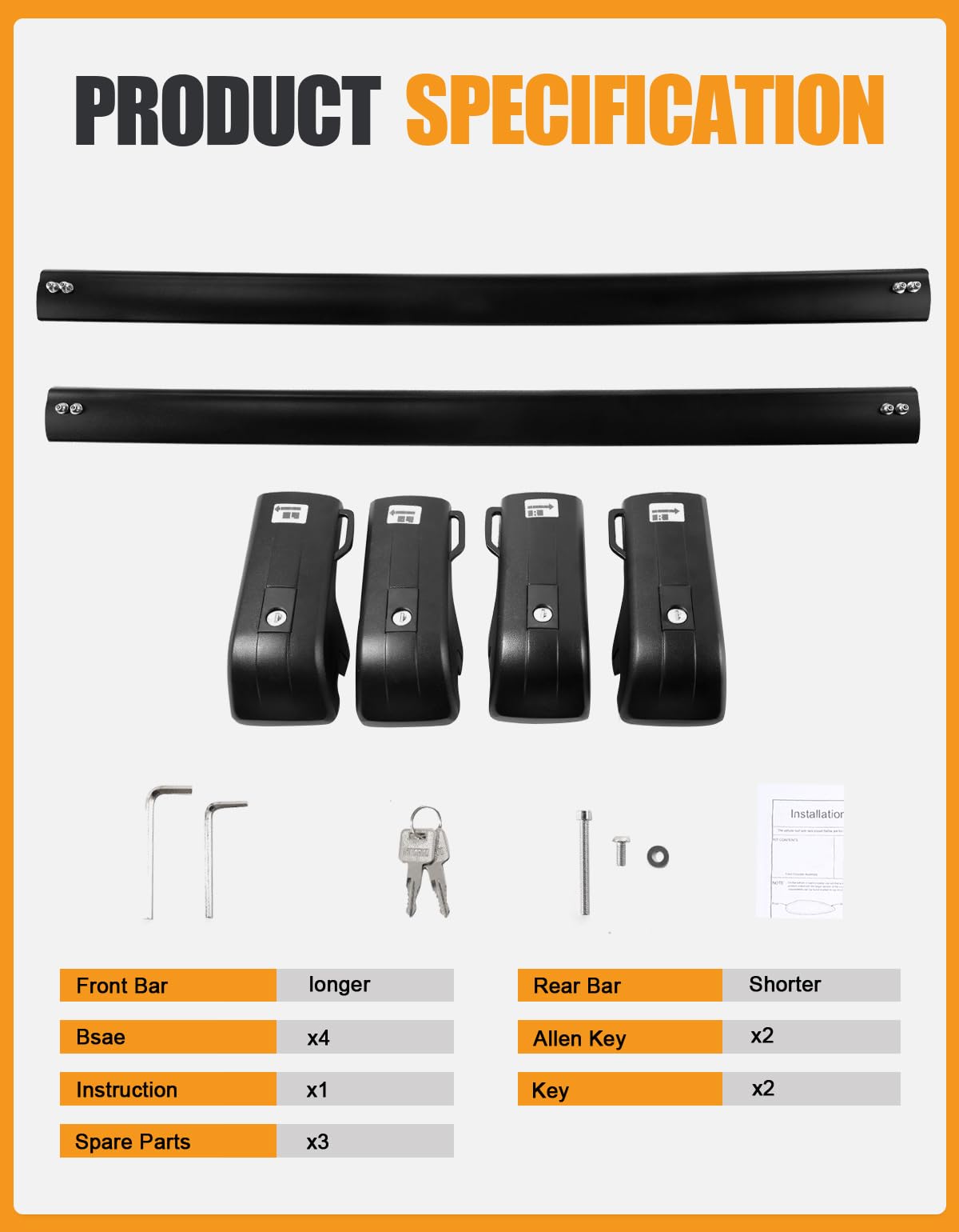 Lockable 260LBS Roof Rack Cross Bars for Kia Telluride X-PRO X-LINE 2023-2025 (Raised Side Rails) - Heavy Duty Aluminum Roof Rails & Crossbars for Cargo, Luggage, Kayak, Canoe | Perfect for Road Trips, Camping & Outdoor Adventures