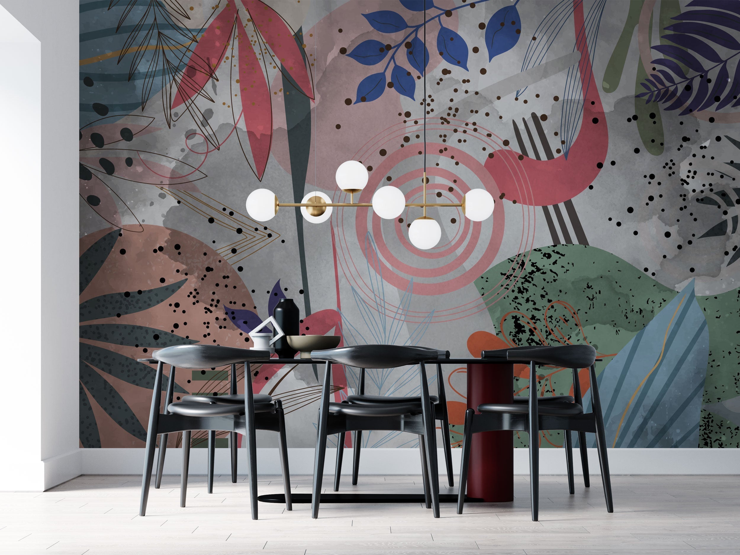 Tropical Abstract Theme Peel and Stick Wallpaper Mural for Living Room - Waterproof Removable Self-Adhesive Wall Decor for Home, Bedroom, Office | Perfect for Accent Walls, Feature Walls & Home Renovation