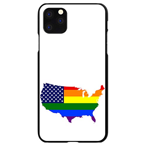 US Map Gay Pride Flag On Black Case
