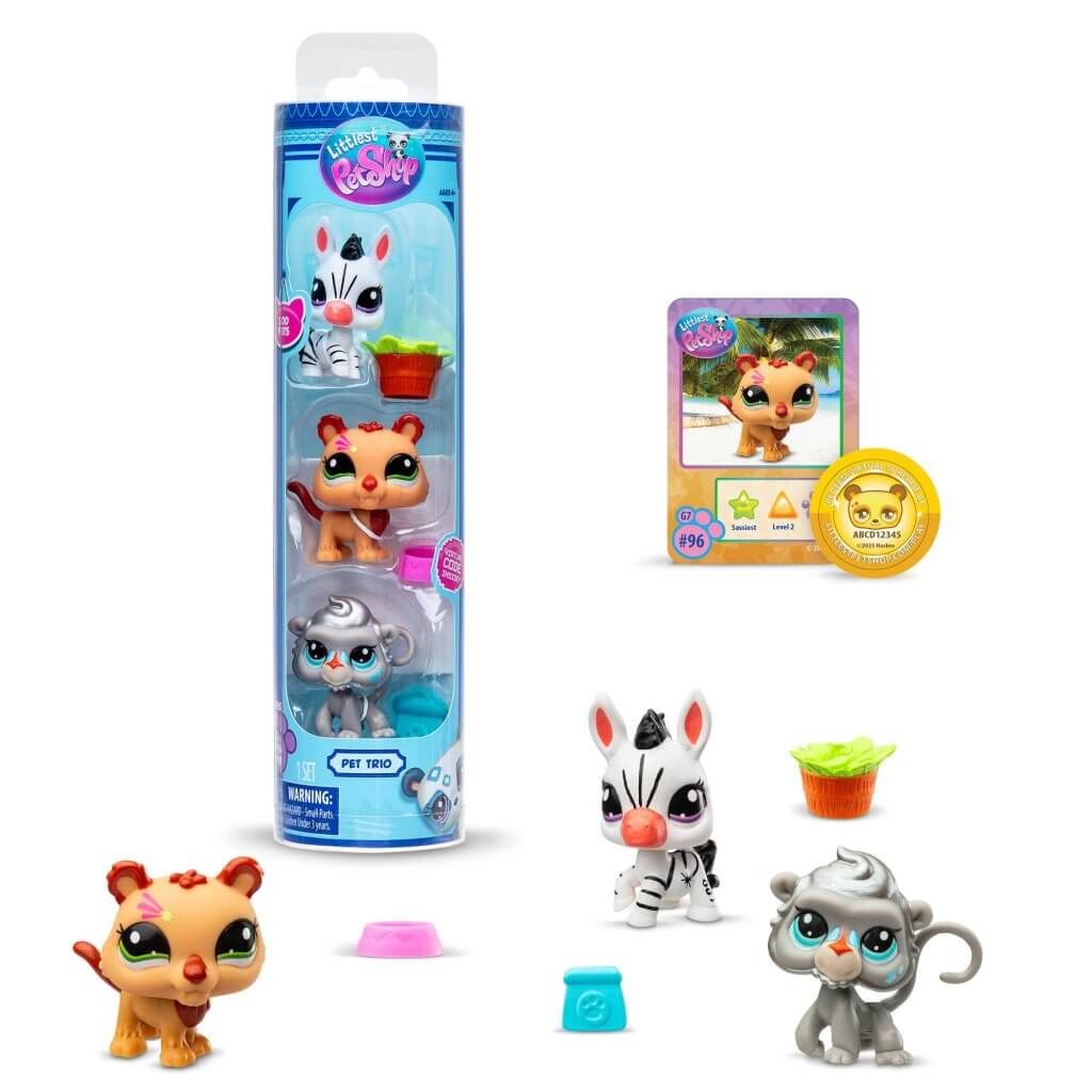Littlest Pet Shop Trio in Tube - 3 Pack Zoo Pets for Kids | Collectible Animal Figures for Play & Display
