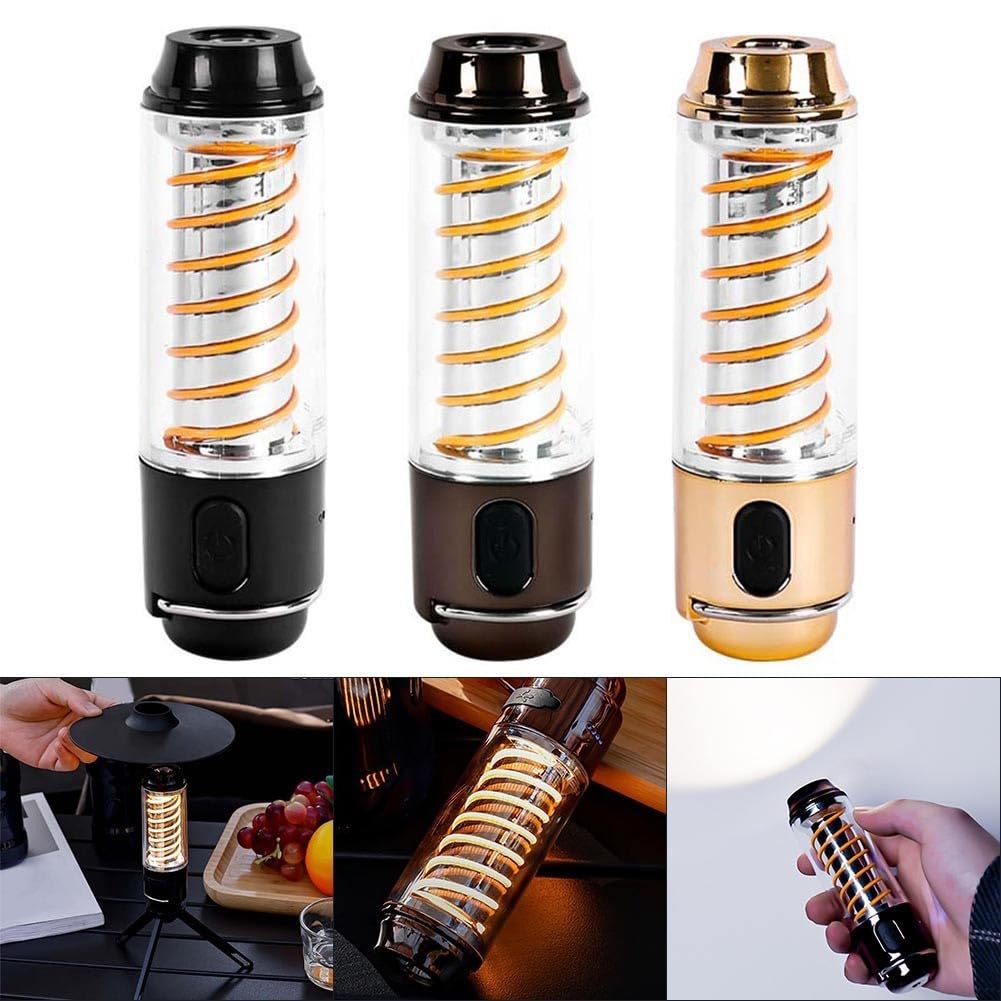 Waterproof Rechargeable Camping Flashlight - Copper Lighthouse Light for Outdoor Adventures, Hiking, and Emergency Use