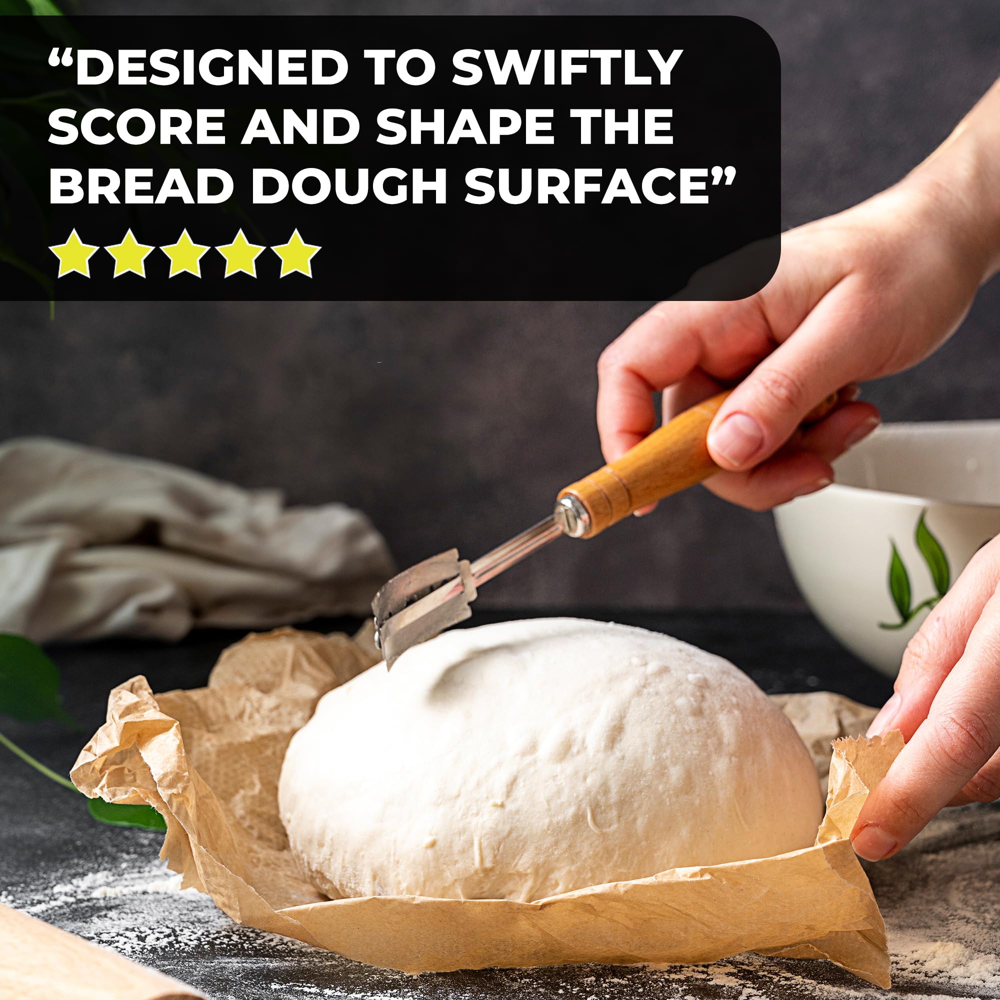 Orblue Bread Lame - Professional Bread Scoring Knife with 12 Blades, Perfect for Artisan Sourdough & Homemade Bread Baking - Essential Bakery Tool for Perfect Crust & Decorative Scoring - Ideal for Home Bakers & Professional Chefs