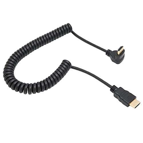 EBTOOLS Retractable Spring HDMI Extension Cable - 4K Ultra HD, 90° Angle Design, High-Speed Data Transfer for Home Theater, Gaming, and Office Use