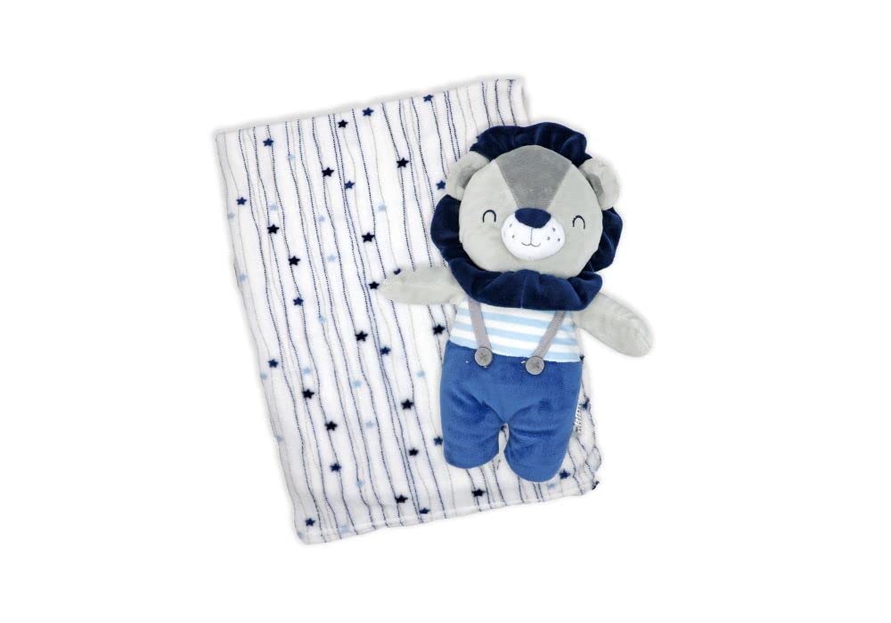 Ornella's Baskets Baby Boy Gift Set - Premium Tahari Blanket, 3 Adorable Onesies & More | Newborn Essentials, Baby Shower Present, Christening Gift