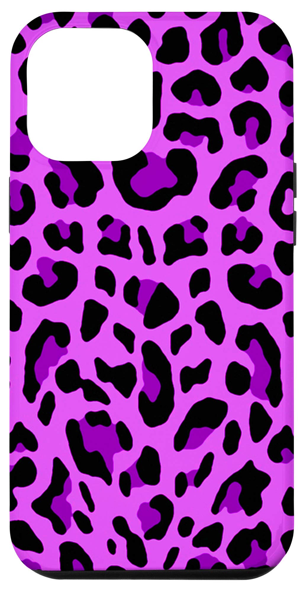 iPhone 12 Pro Max Case - Purple Leopard Print & Black Cheetah Skin Pattern Protective Cover | Slim Fit Shockproof Phone Case for Women & Men | Perfect for Daily Use, Travel & Outdoor Activities