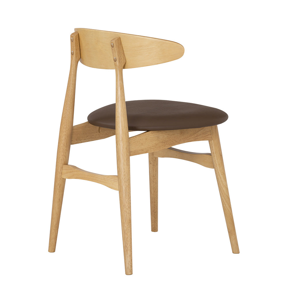 Stylish TELYN Oak & Mocha Dining Chairs - Modern Wooden Kitchen Chairs for Dining Room, Restaurant, and Home Decor - Comfortable Seating for Family Meals and Entertaining Guests