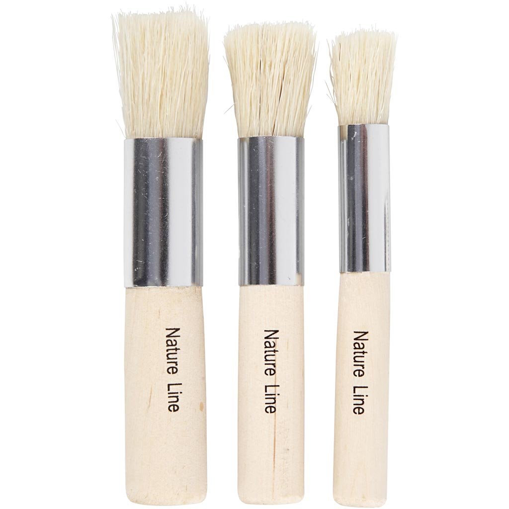 10404 Stencil Brushes Set - 3 Assorted Sizes (11mm, 14mm, 17mm) for DIY Crafts, Painting, and Decorative Projects