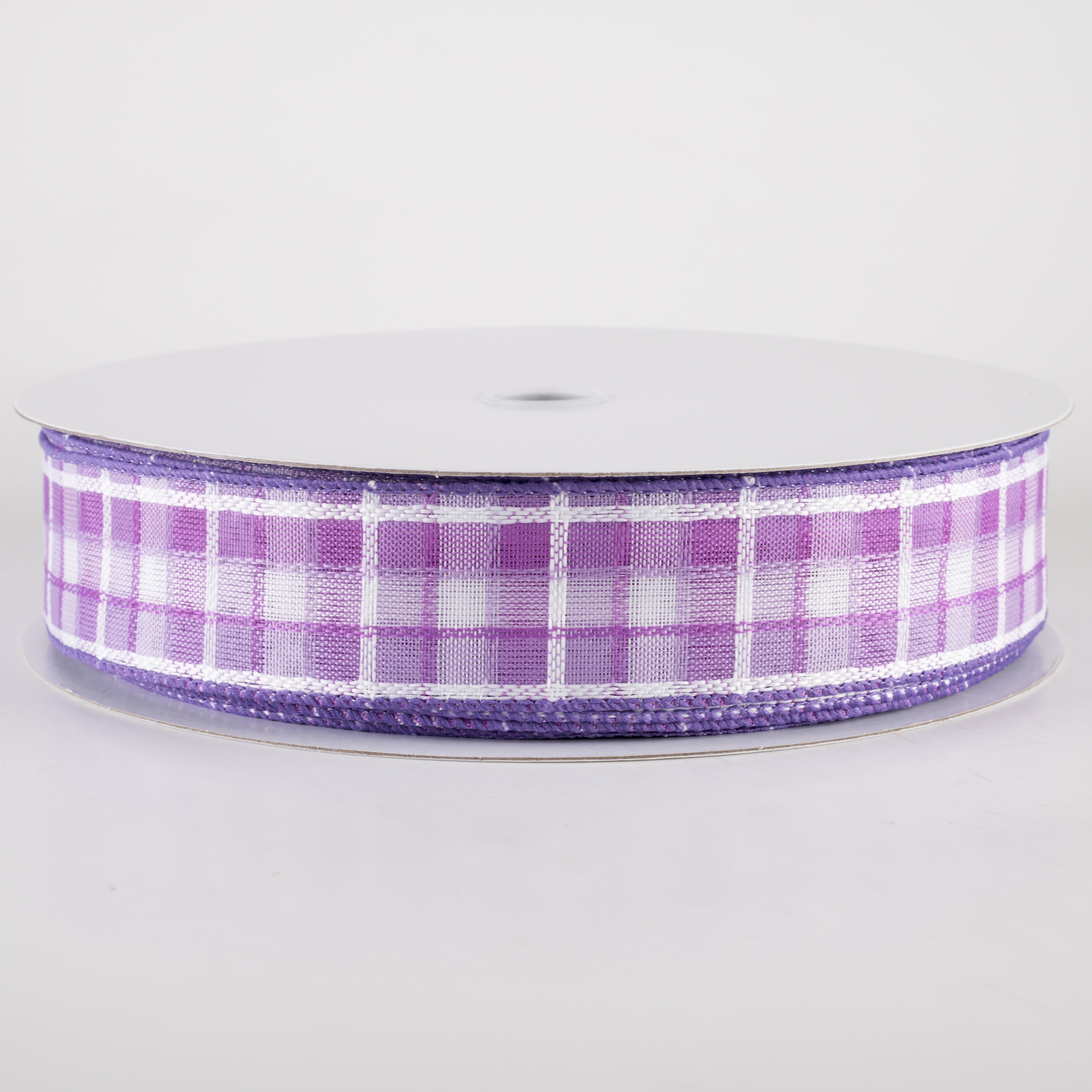 1.5 Inch Kentini Plaid Ribbon - Lavender & White Grosgrain Ribbon (50 Yards) for Gift Wrapping, DIY Crafts, Hair Bows & Party Decorations