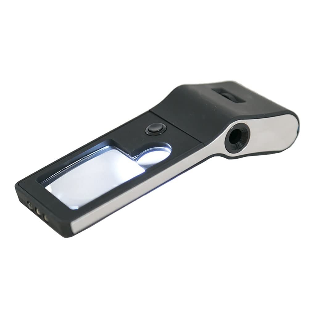 Professional Jewelers Magnifying Glass with LED & UV Light - Portable, Compact Magnifier for Jewelry, Diamonds, Gems Inspection (Black) - Perfect for Gemologists, Hobbyists & Home Jewelry Cleaning