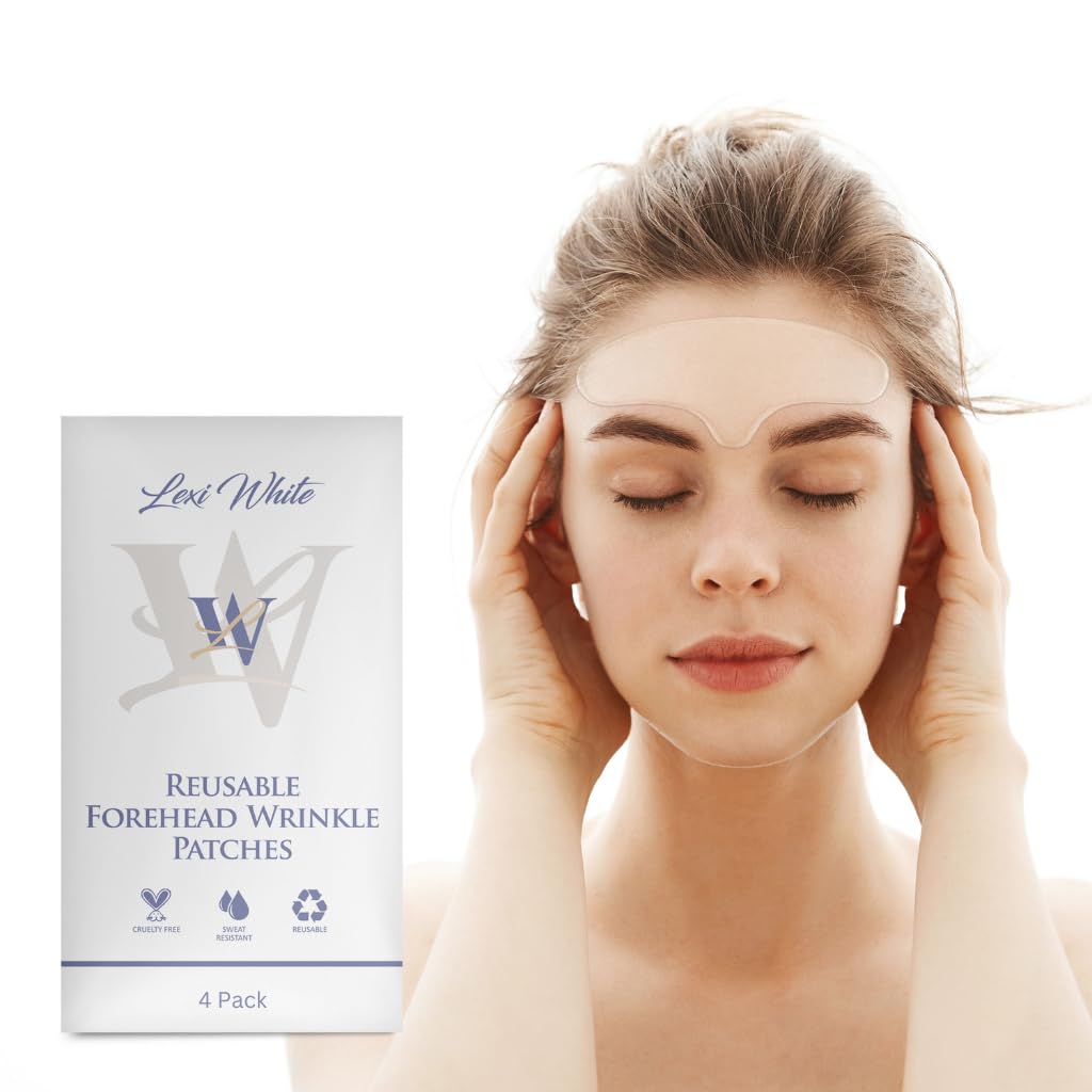 Reusable Silicone Forehead Wrinkle Patches - Anti Aging Face Tape for Overnight Wrinkle Reduction (10 Pack) | Perfect for Nighttime Skincare Routine & Smoothing Forehead Lines