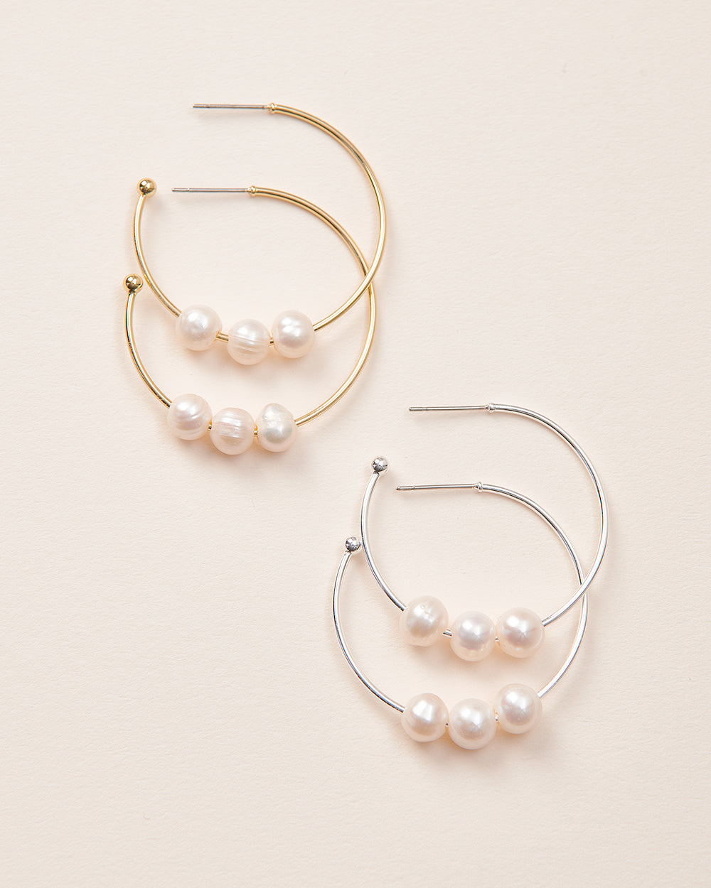 Maisie Pearl Hoops Earrings for Women - Elegant Gold Plated Pearl Dangle Earrings - Perfect for Weddings, Parties & Everyday Wear