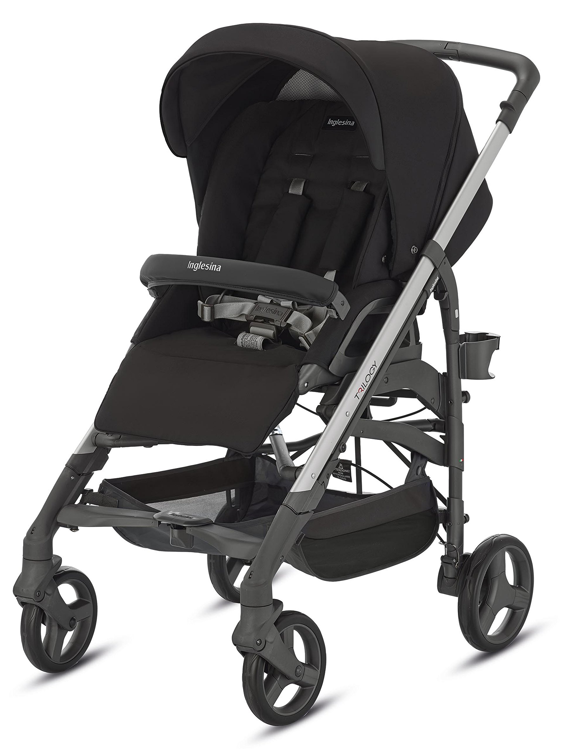 Inglesina USA Trilogy Stroller - Lightweight Compact Travel Stroller for Babies & Toddlers, Black | Perfect for City Walks, Shopping & Air Travel