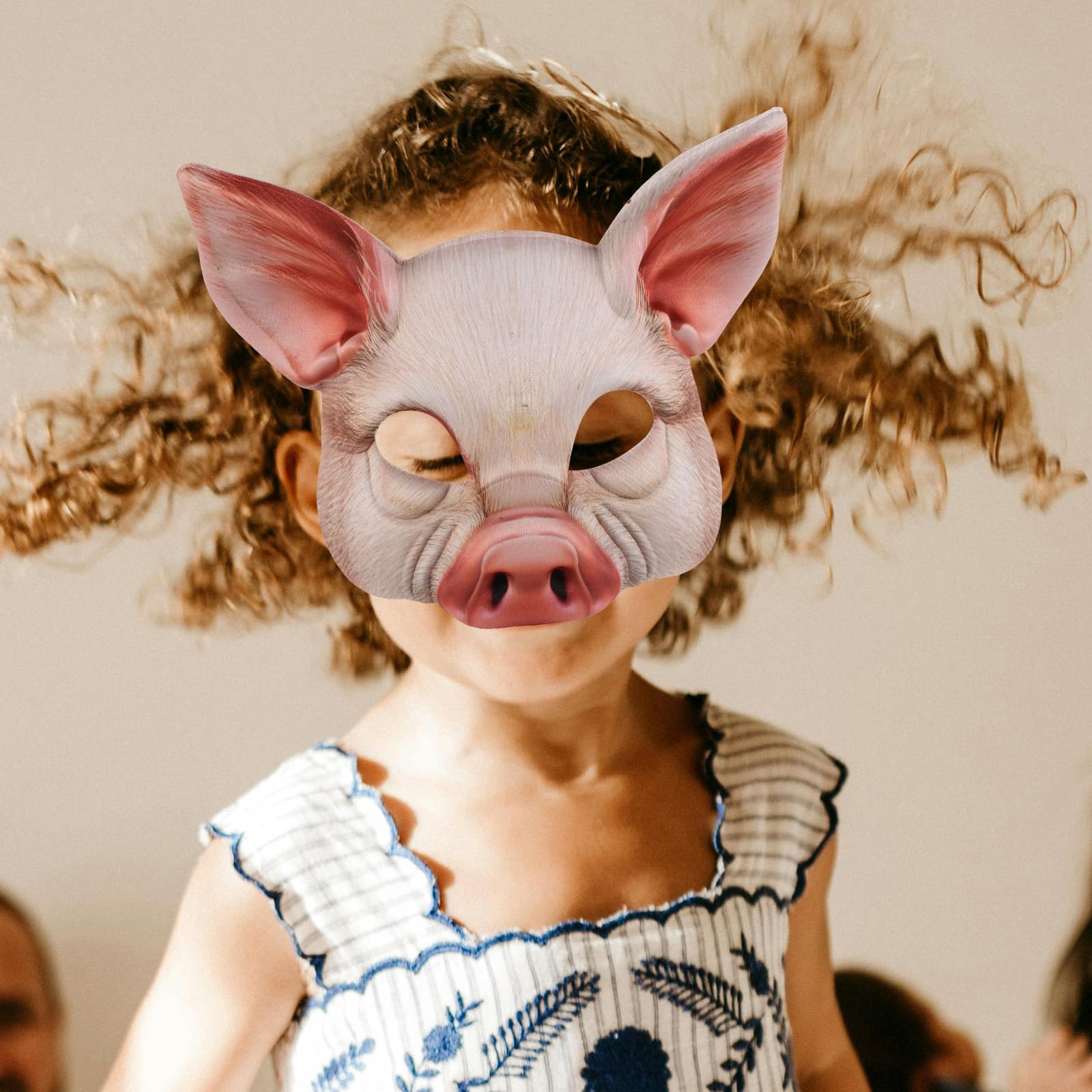 STOBOK Pink Pig Half Face Mask - Halloween Costume, Masquerade Party, Cosplay Prop (Pack of 2) - Perfect for Halloween Festivals, Themed Parties, and Cosplay Events
