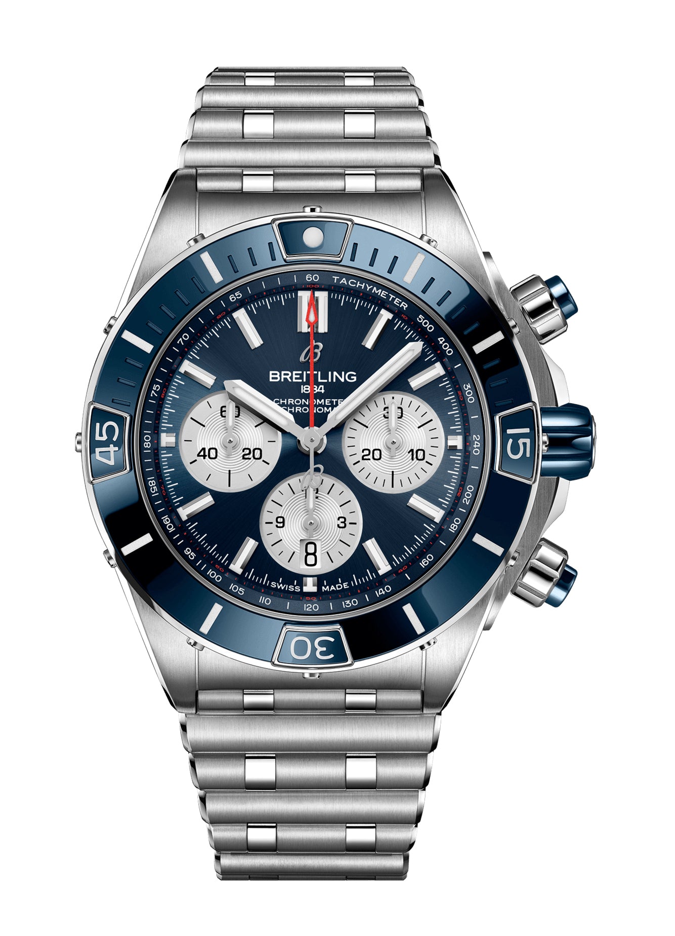 Breitling Super Chronomat B01 Stainless Steel Men's Watch - Luxury Automatic Chronograph for Business & Formal Occasions